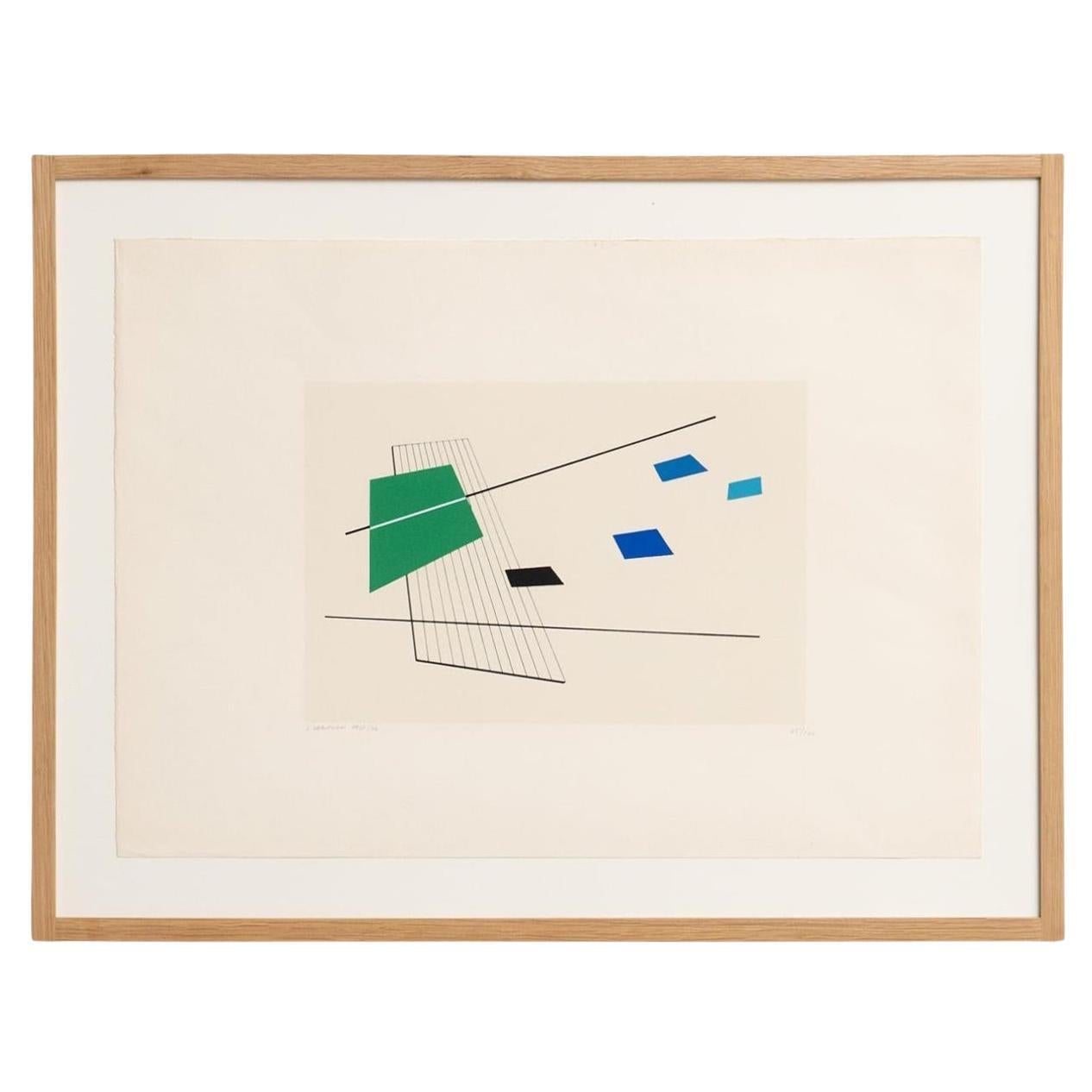 Luigi Veronesi Hand-Signed and Numbered Untitled Serigraph, 1976