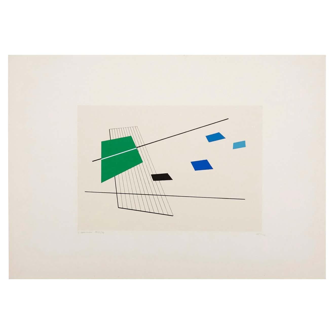 Paper Luigi Veronesi Serigraph, 1976 For Sale