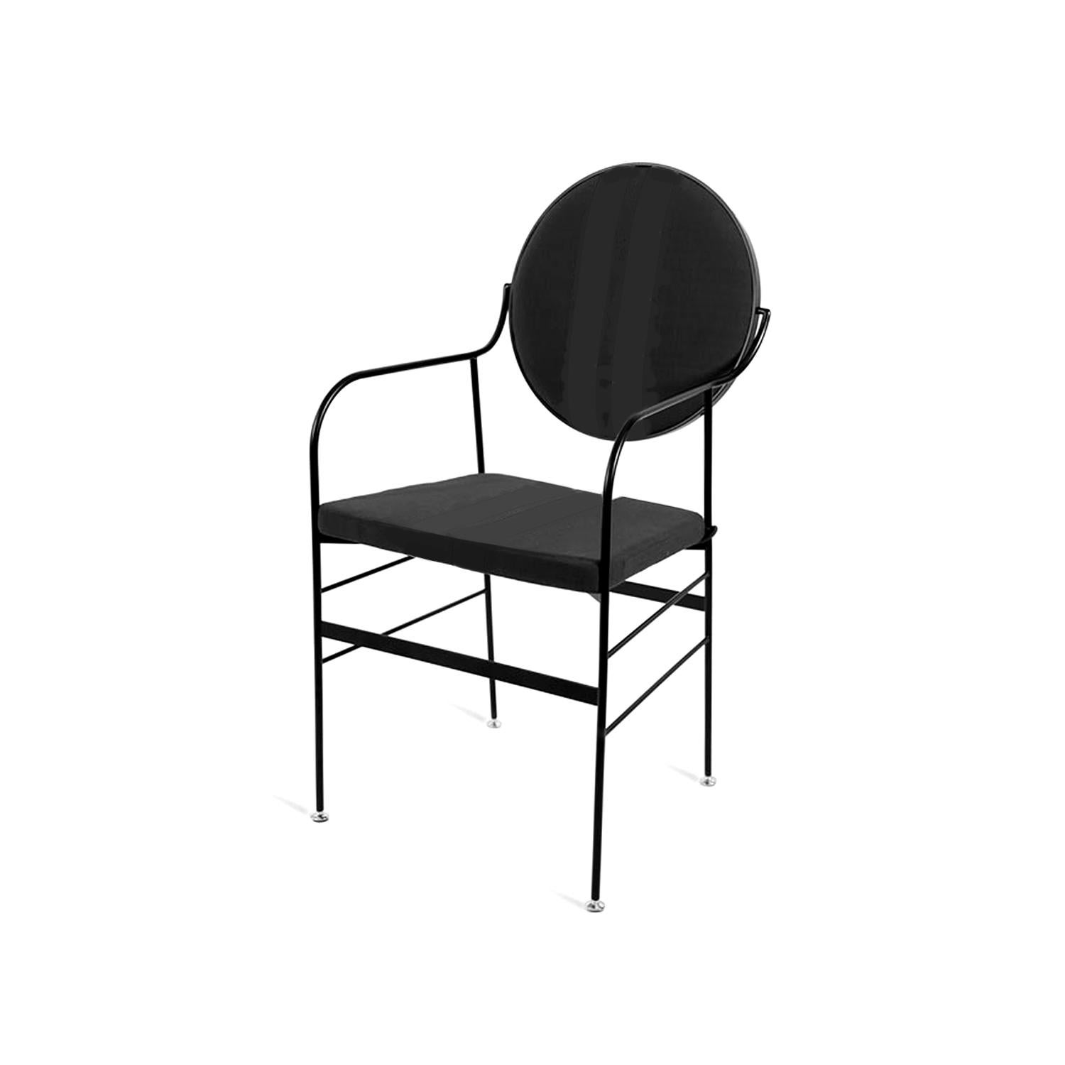 Italian In Stock in Los Angeles, Velvet Dining Chair Black, by Paolo Calcagni