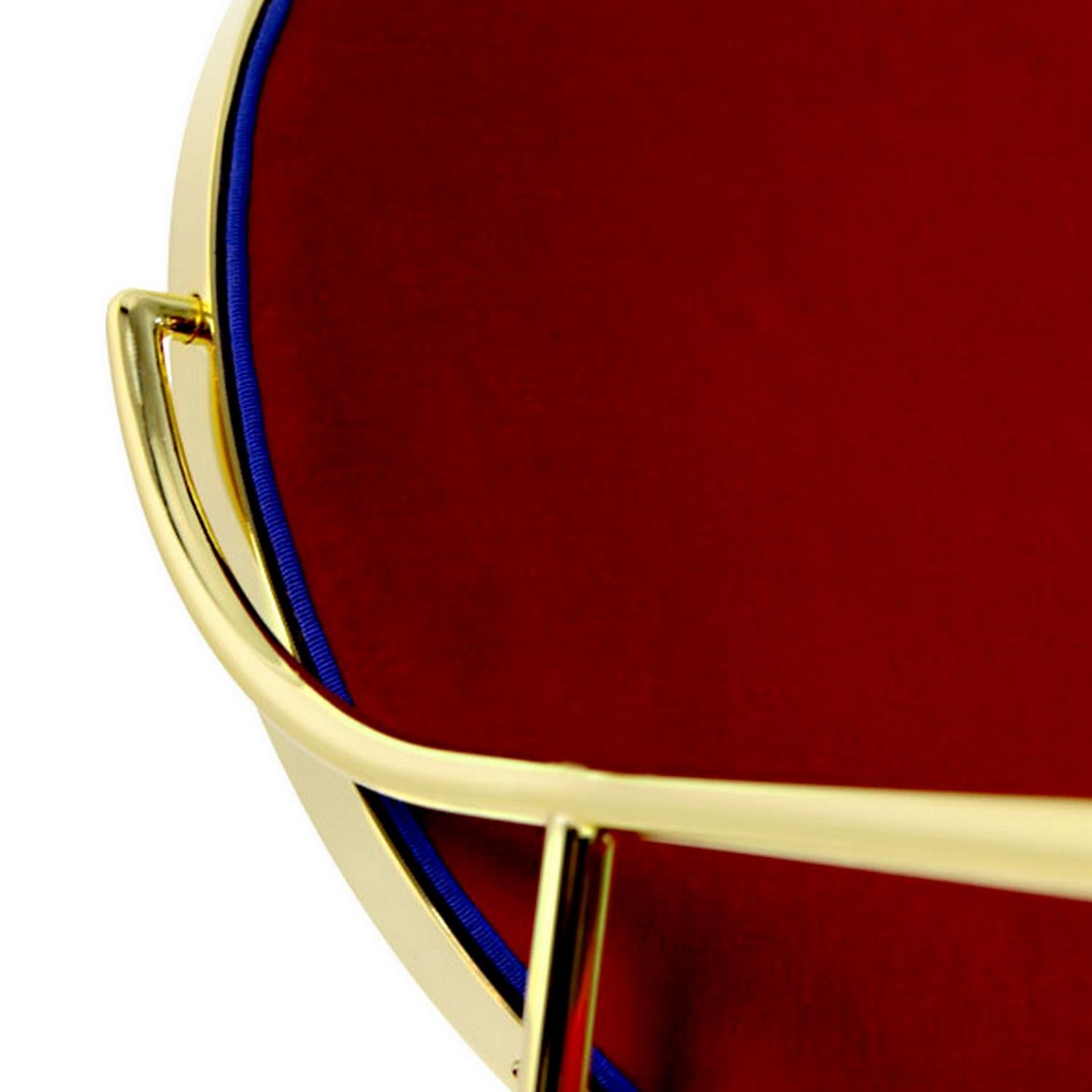 Italian In Stock in Los Angeles, Velvet Dining Chair Red, by Paolo Calcagni