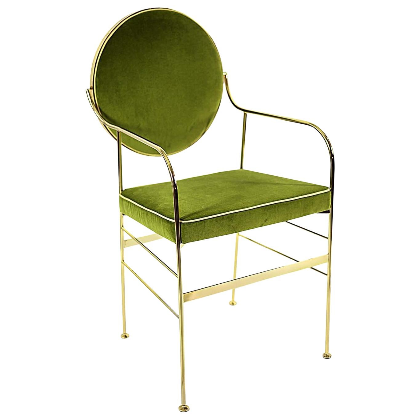 Luigina Gold and Pea Chair by Sotow For Sale