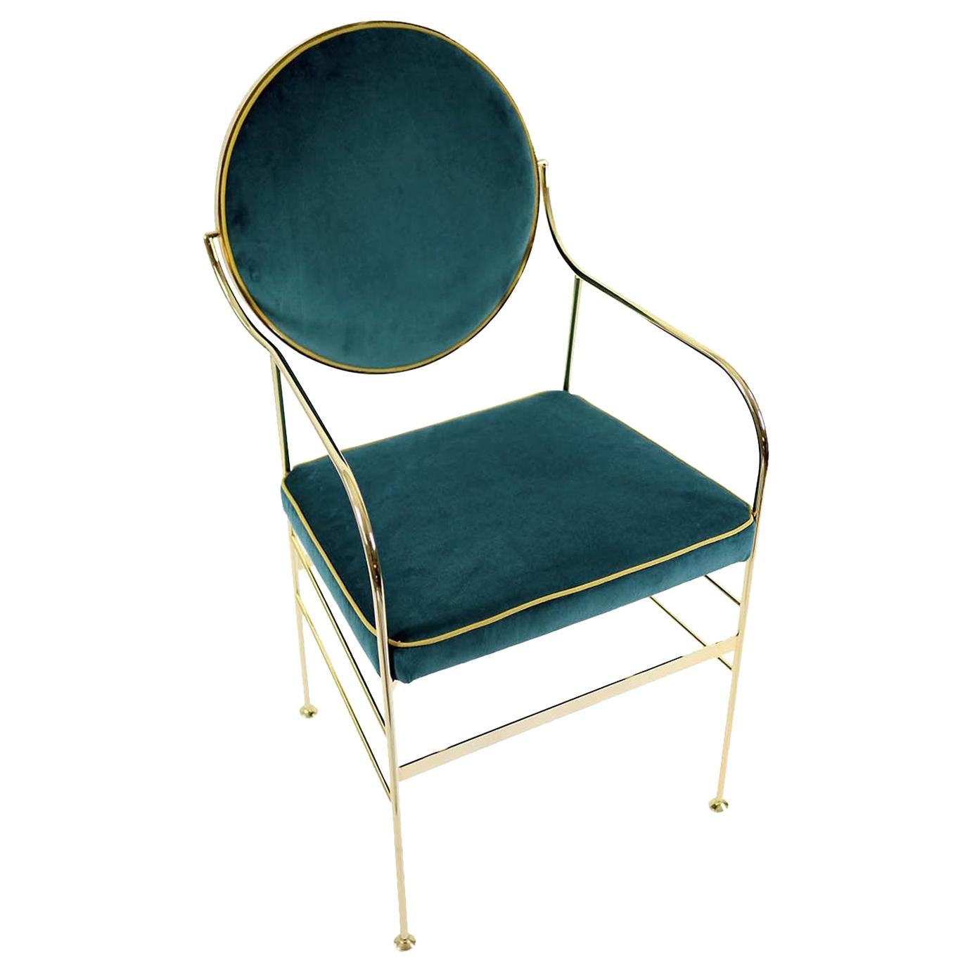 Luigina Gold and Peacock Blue Chair by Sotow