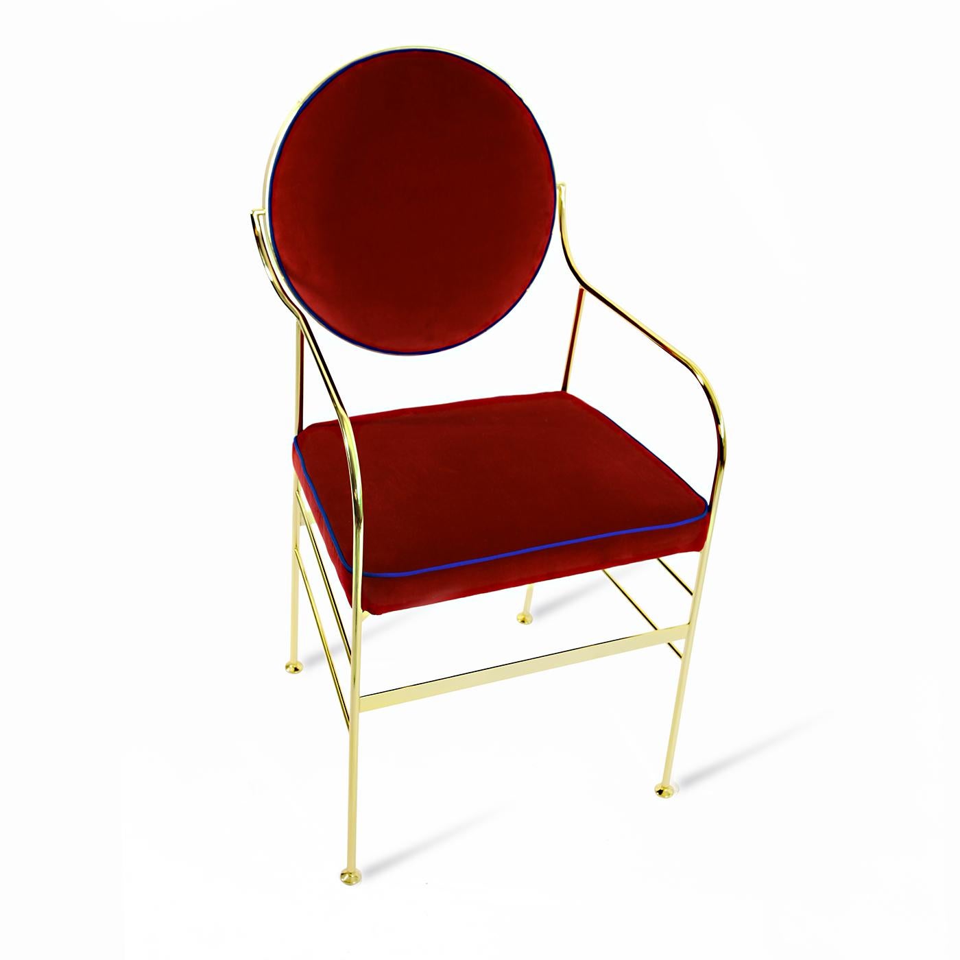 Modern Luigina Gold and Red Chair by Sotow
