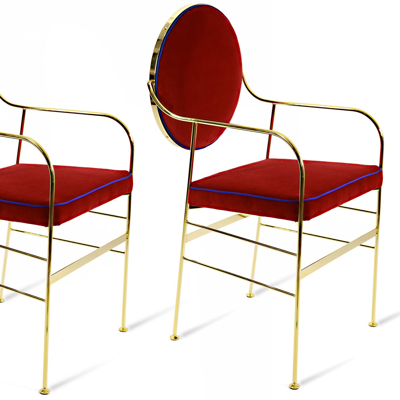 Italian Luigina Gold and Red Chair by Sotow