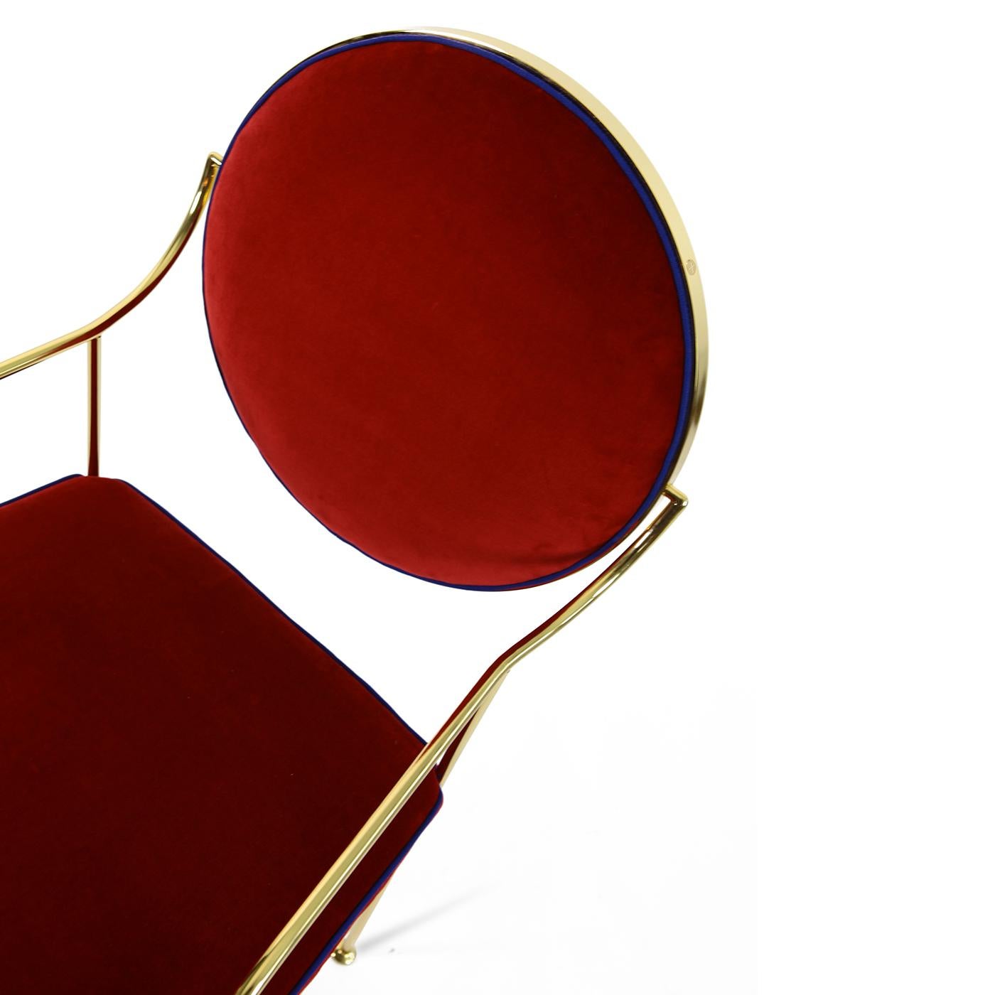 Luigina Gold and Red Chair by Sotow In New Condition In Milan, IT