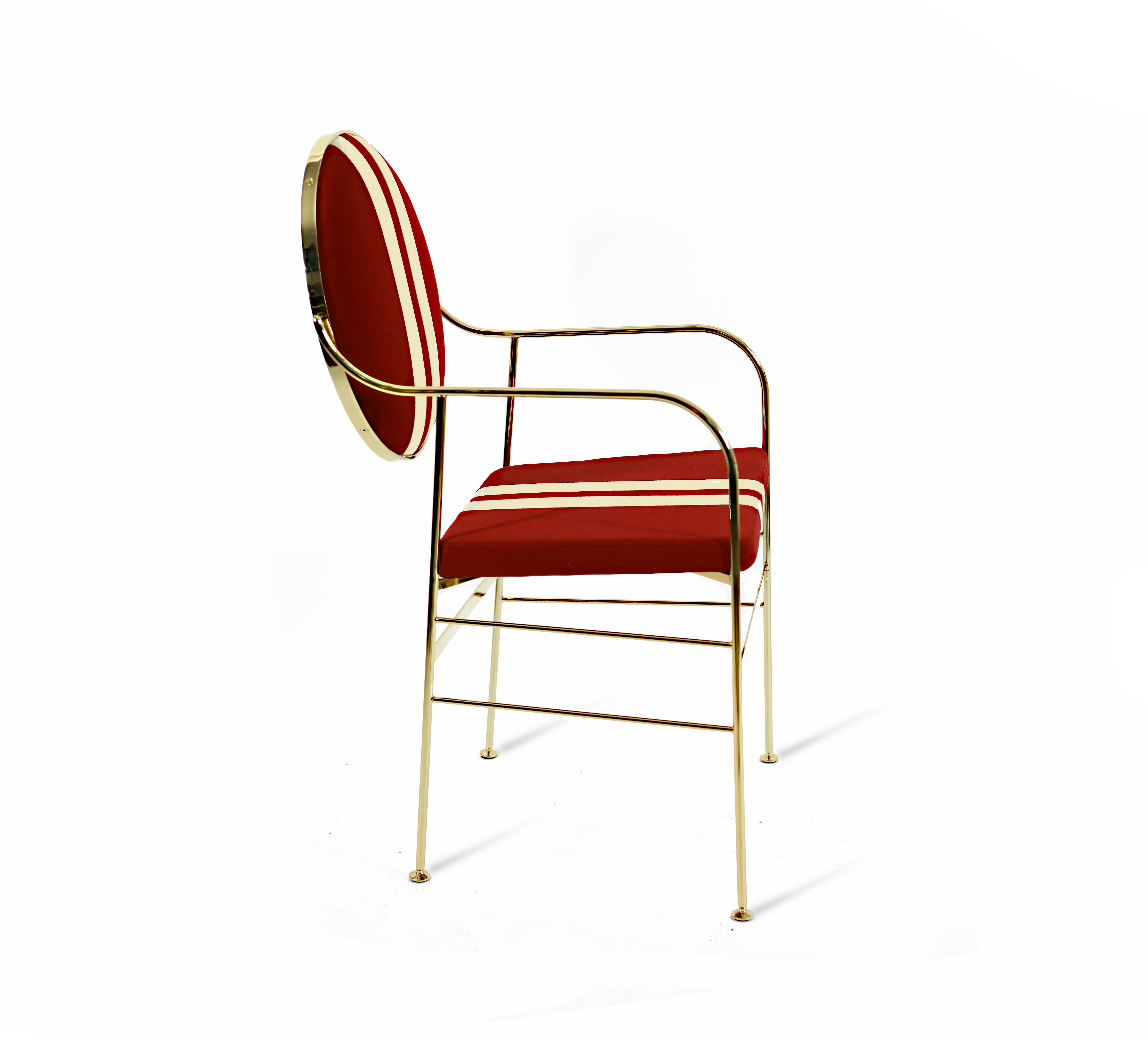 Other Luigina Gold Black Sport Chair Made in Italy For Sale