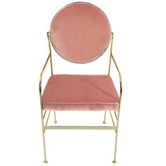 Luigina Gold Pink Queen Velvet Chair Made in Italy
