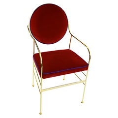 Luigina Gold Red Velvet Chair Made in Italy