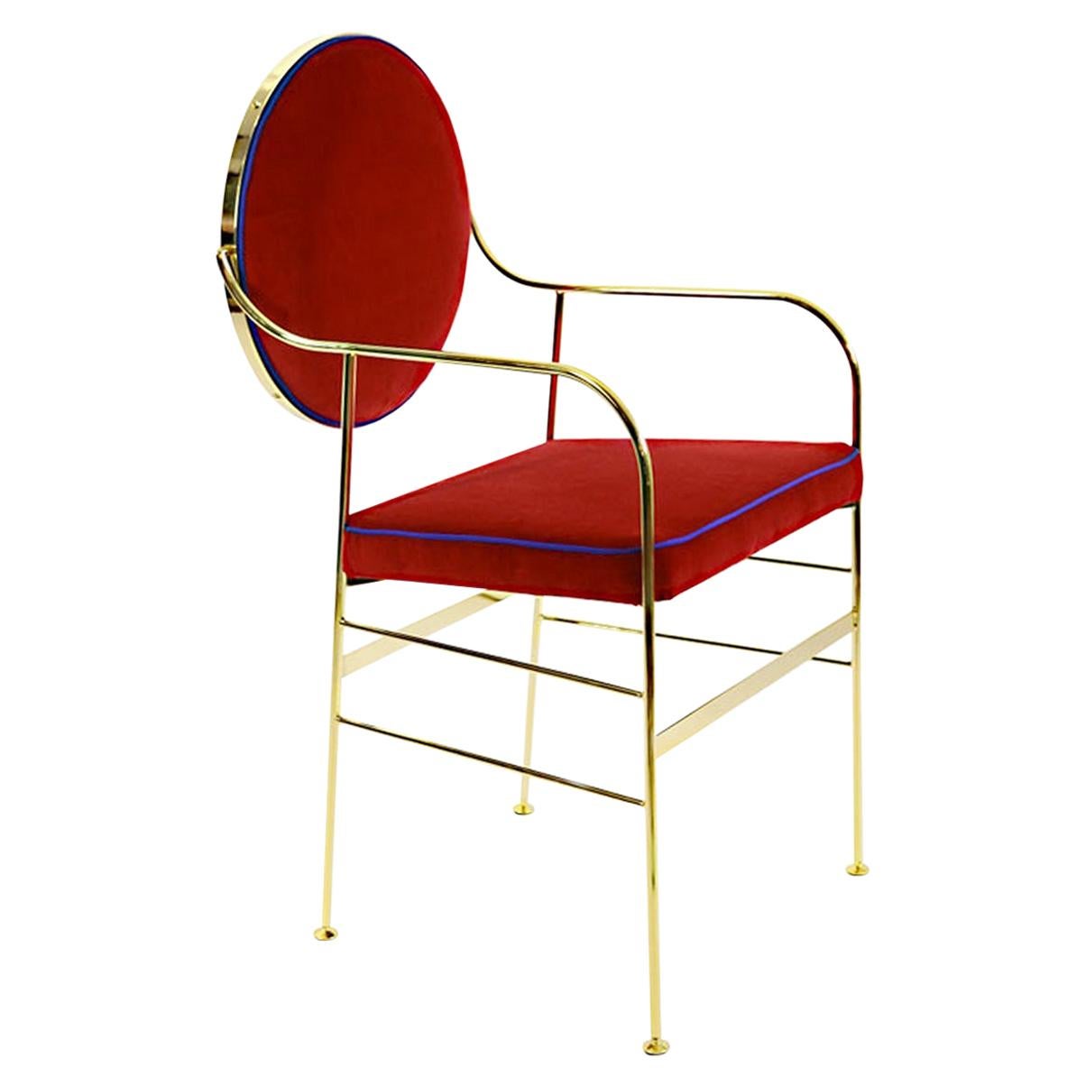 In Stock in Los Angeles, Velvet Dining Chair Red, by Paolo Calcagni