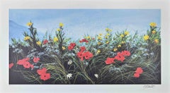 Vintage Wildflowers - Screen Print by L. Rossi Garzione - 1980s