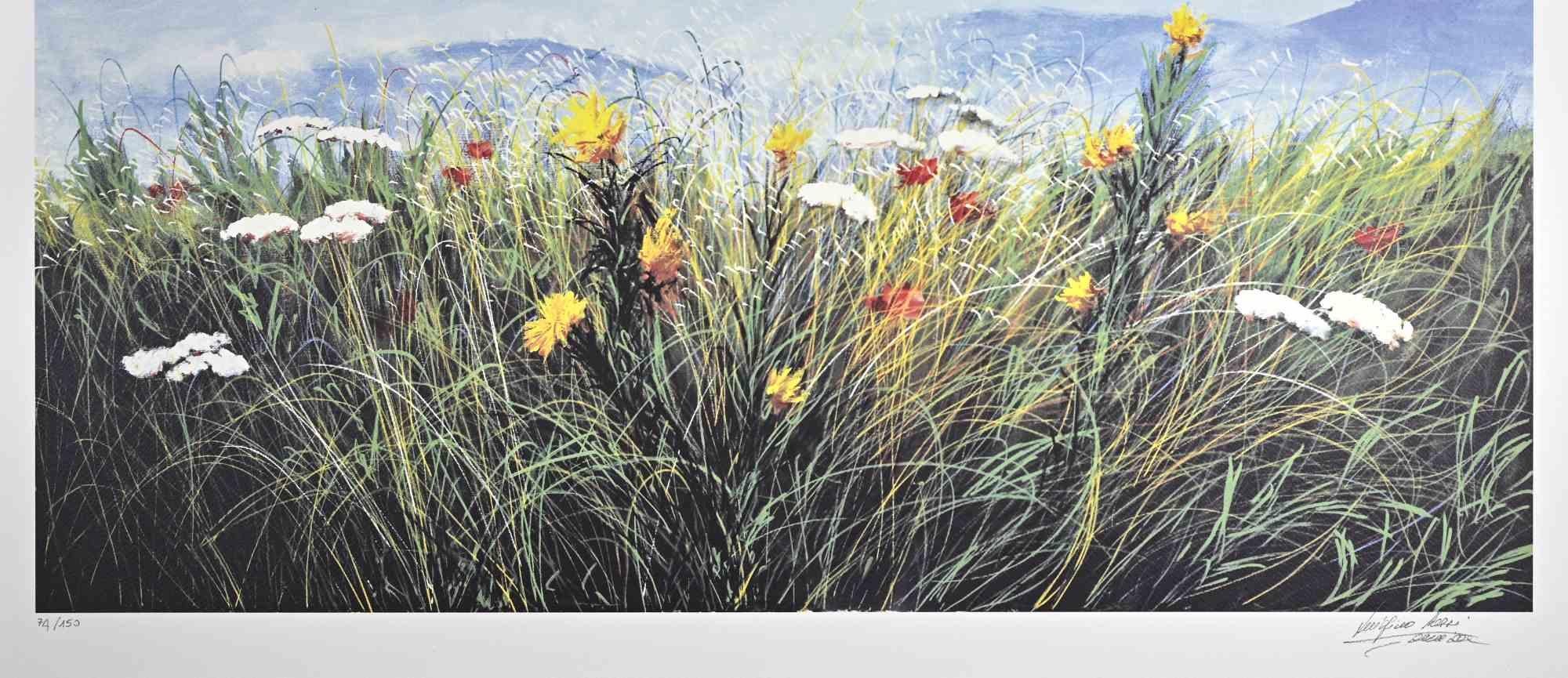 Wildflowers - Screen Print by L. Rossi Garzione - Late 20th century