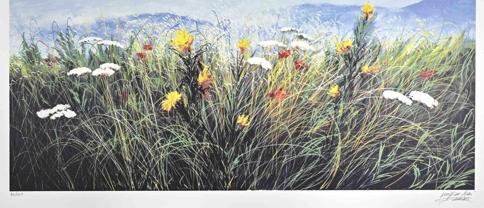 Wildflowers - Screen Print by L. Rossi Garzione - Late 20th century