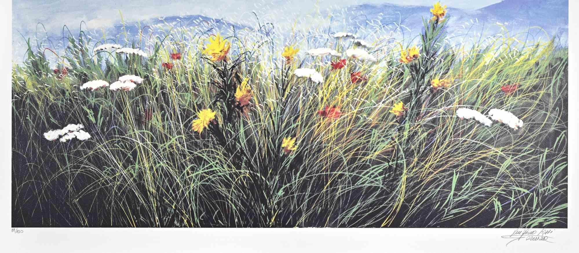 Wildflowers - Screen Print by L. Rossi Garzione - Late 20th century