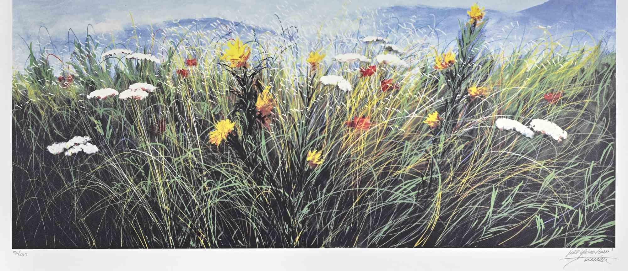 Wildflowers - Screen Print by L. Rossi Garzione - Late 20th century