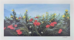 Vintage Wildflowers - Screen Print by Luigino Rossi Garzione - 1980s