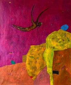 «Un sueño», pintura al óleo abstracta sobre lienzo, firmada, 77 x 65 cm, nueva