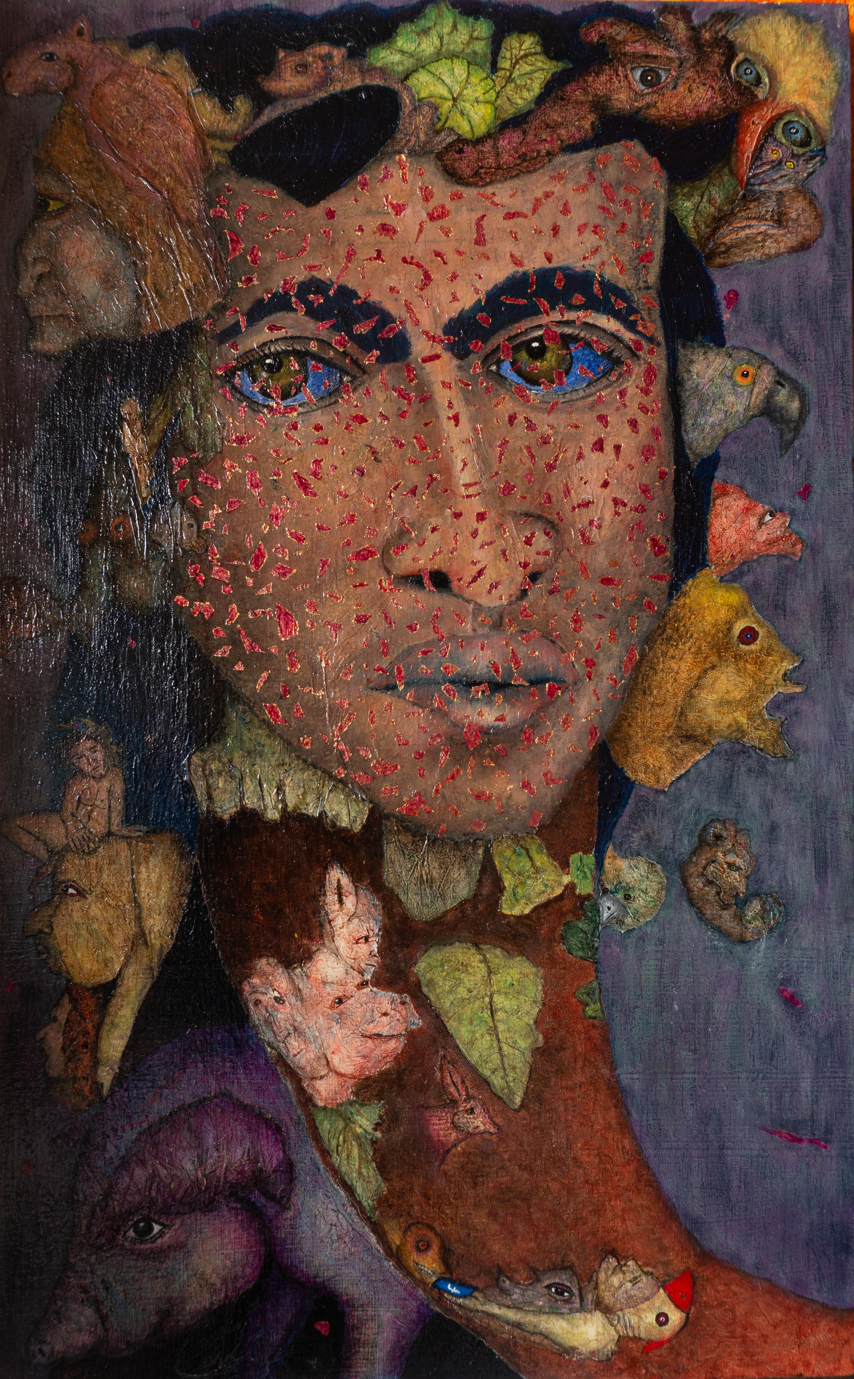Luis Alexander Rodríguez (Ie-Xiua) Portrait Painting – Ein Geheimnis