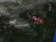 Abstrakte Komposition mit Farbfeldern - Zeitgenössisches Ölgemälde "Far Blue 2"