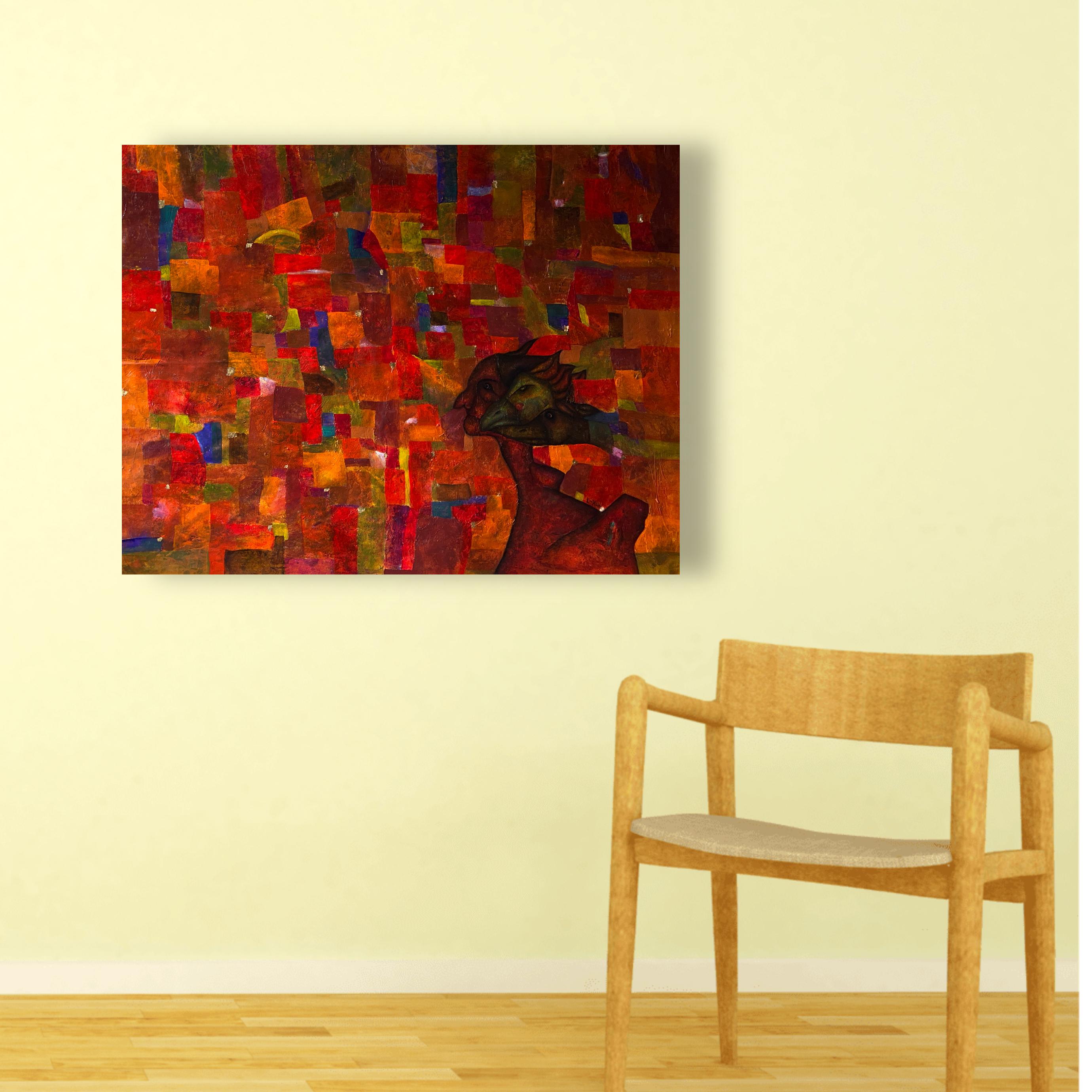Abstract Figurative Oil On Canvas. 