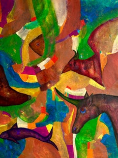 Mont Abstract Painting on Canvas, Signed, Oil, 81x127 cm, 2010+