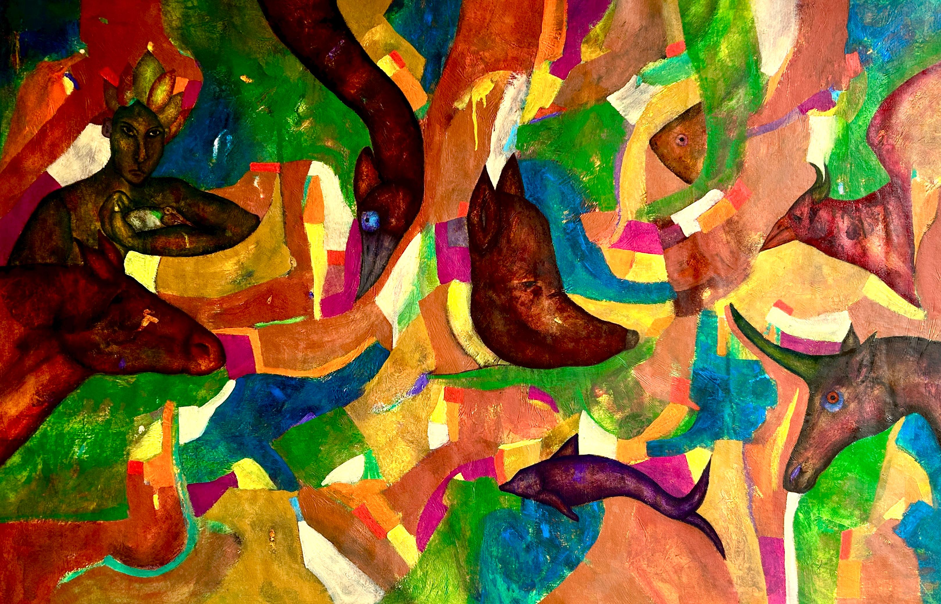 Mont Abstract Painting on Canvas, Signed, Oil, 81x127 cm, 2010+