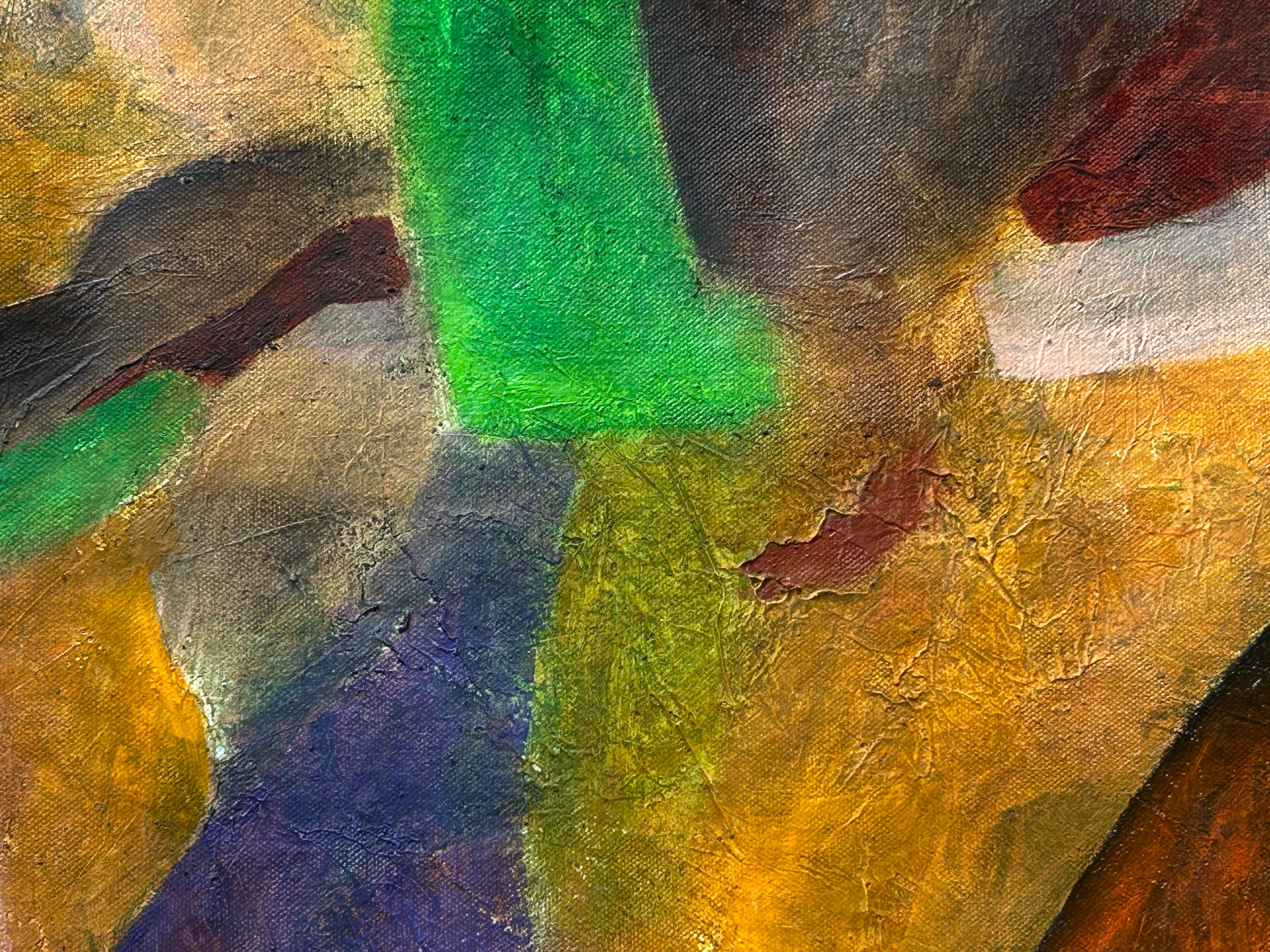 Abstract Oil Painting and Deer. 