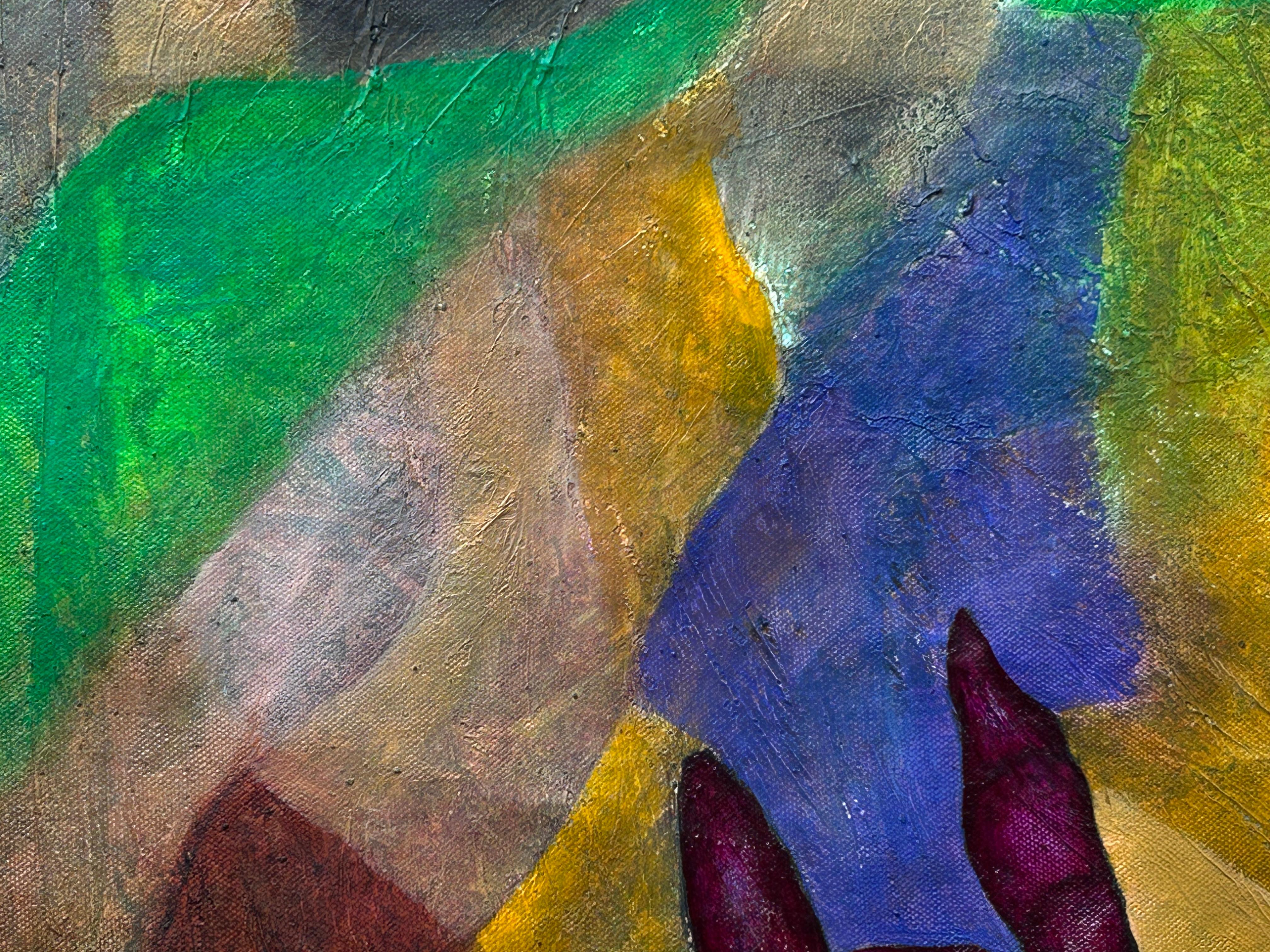 Abstract Oil Painting and Deer. 