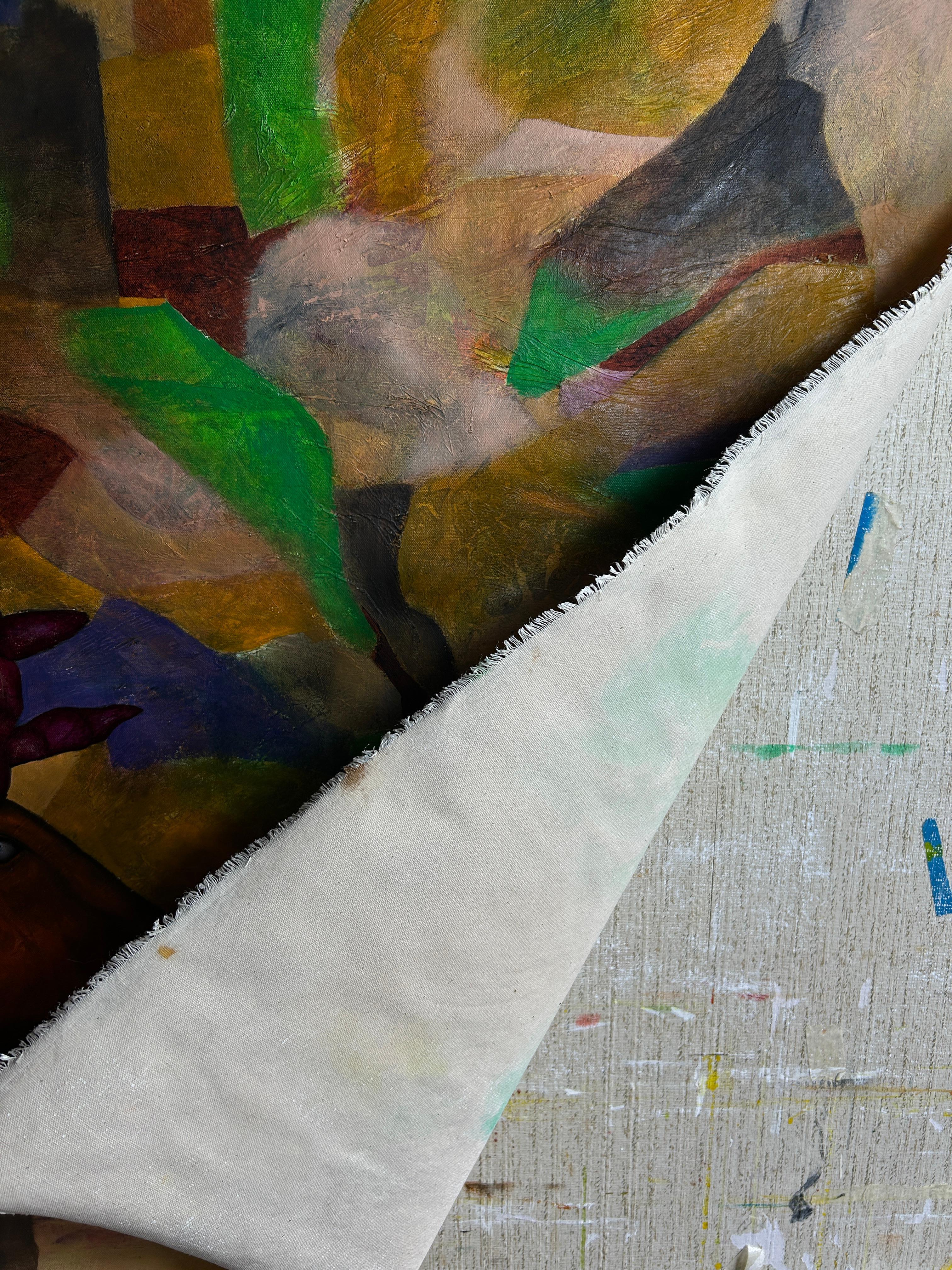 Abstract Oil Painting and Deer. 