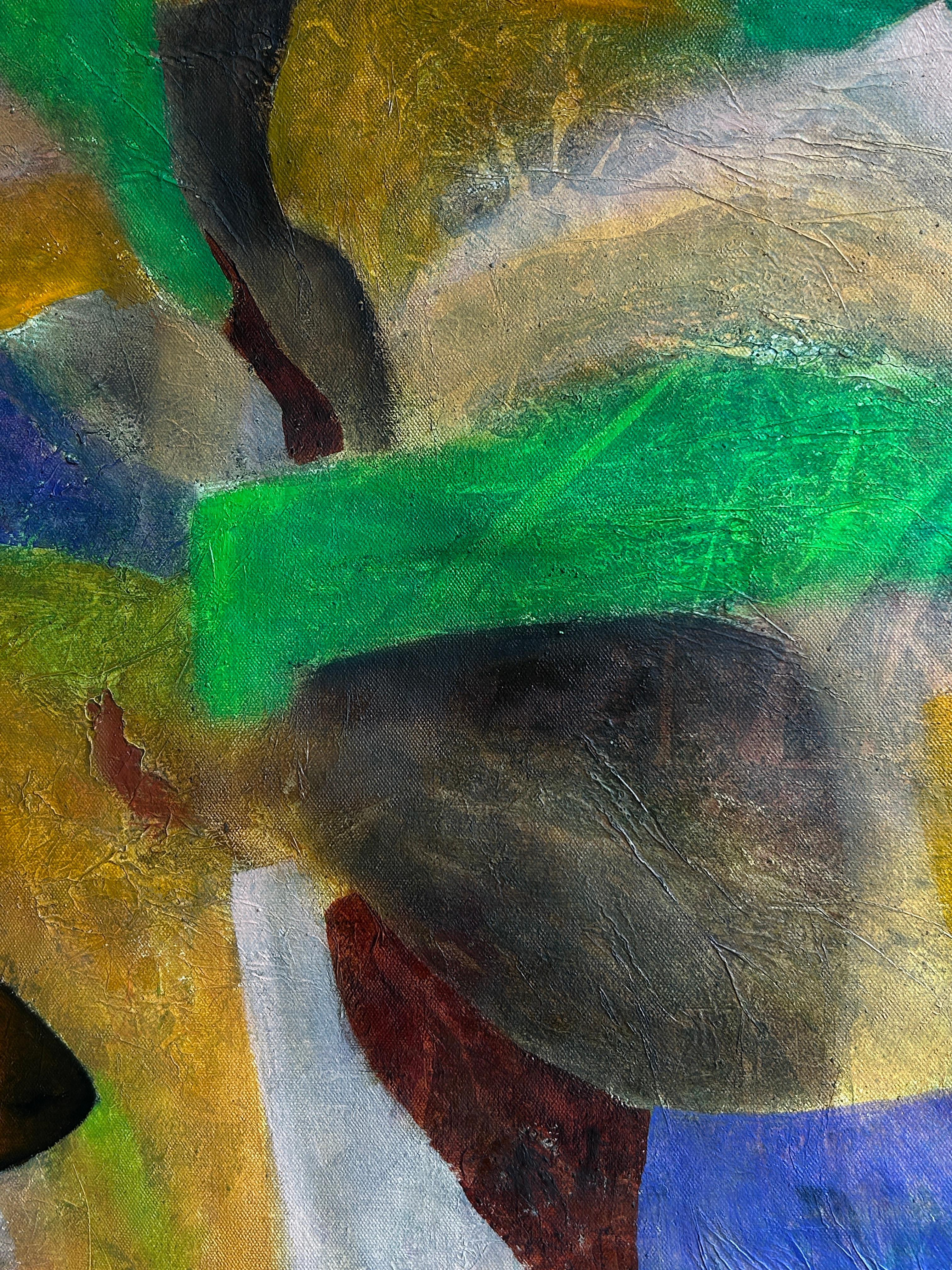 Abstract Oil Painting and Deer. 