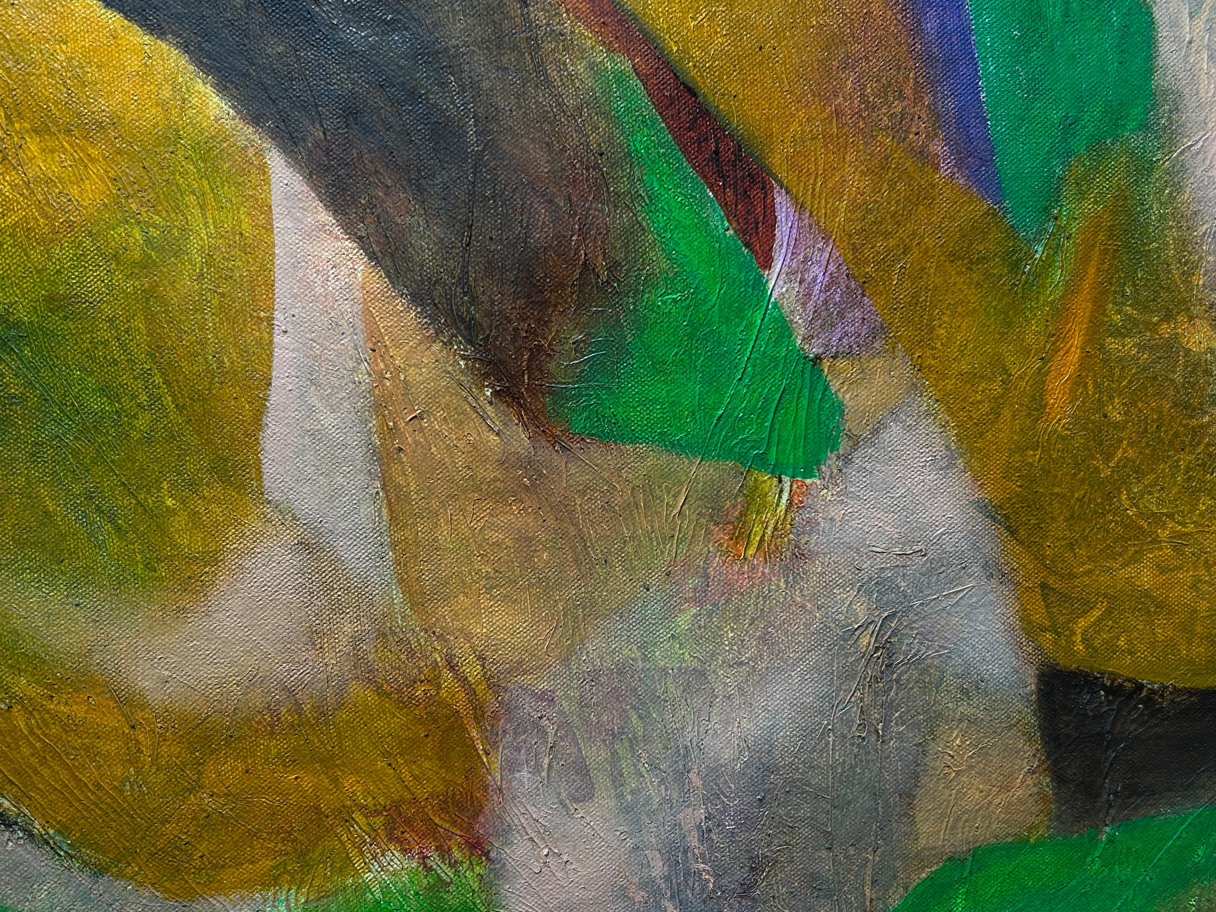 Abstract Oil Painting and Deer. 