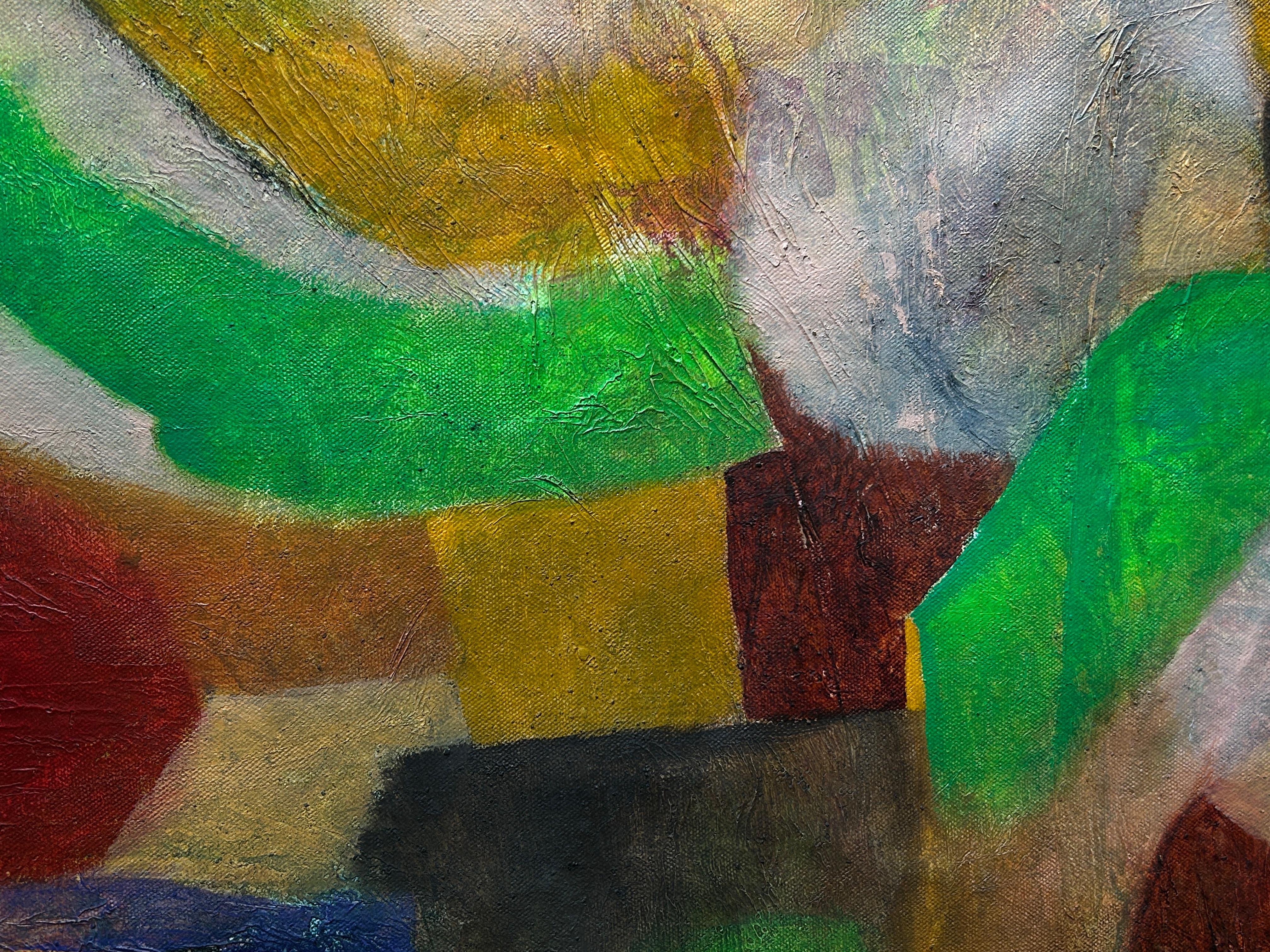 Abstract Oil Painting and Deer. 