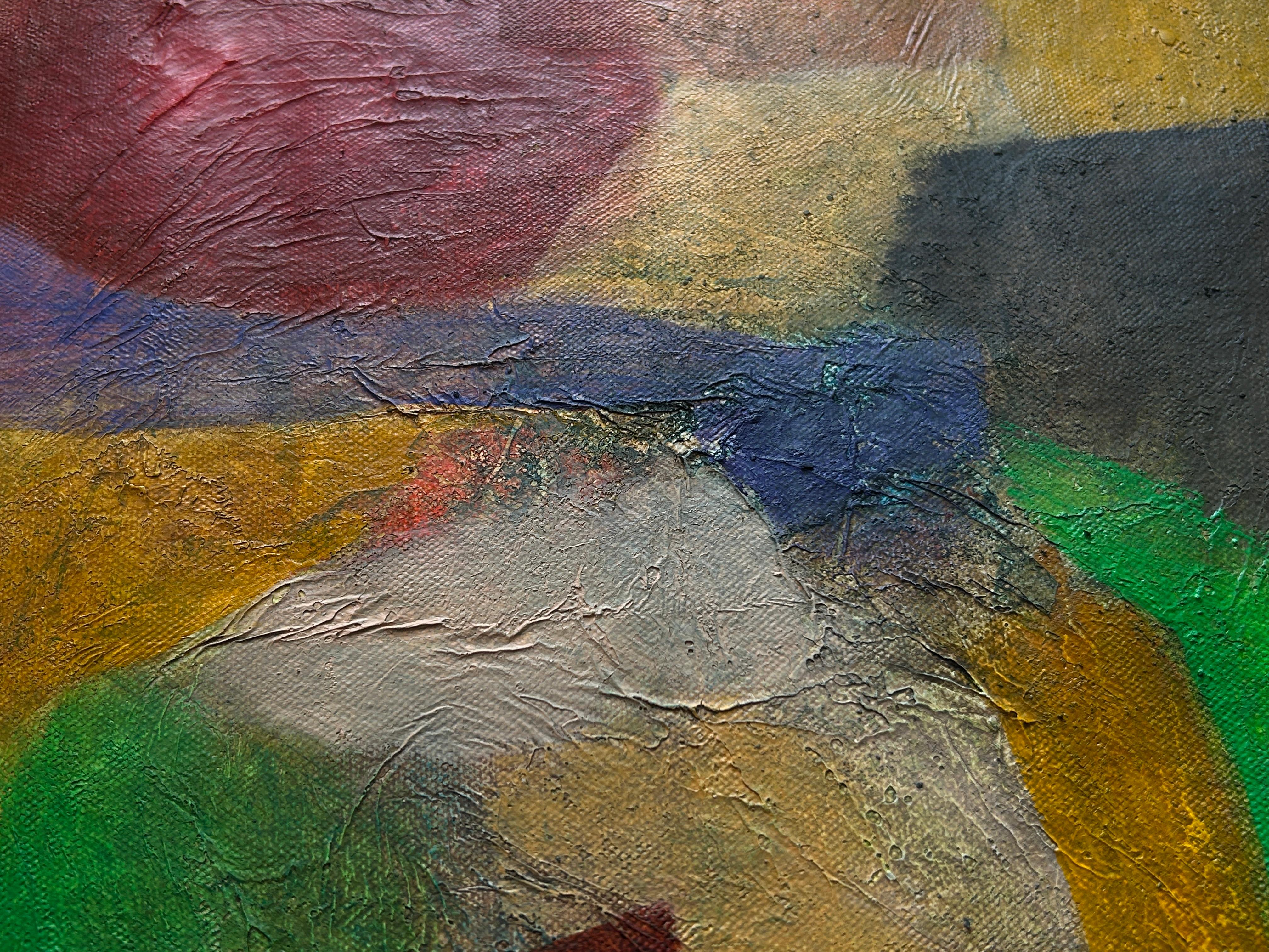 Abstract Oil Painting and Deer. 