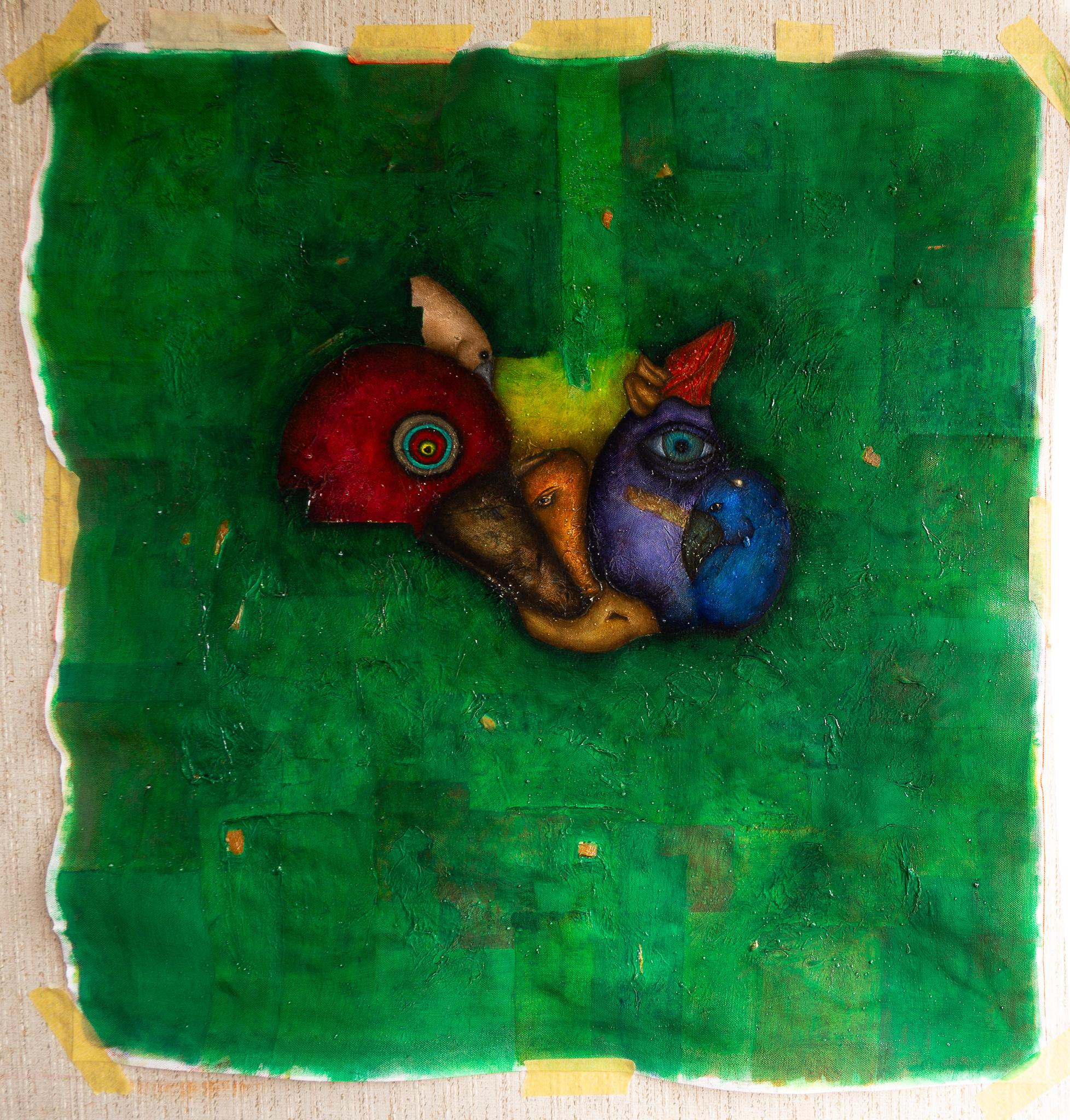 Luis Alexander Rodríguez (Ie-Xiua) Abstract Painting - Abstract Oil Painting