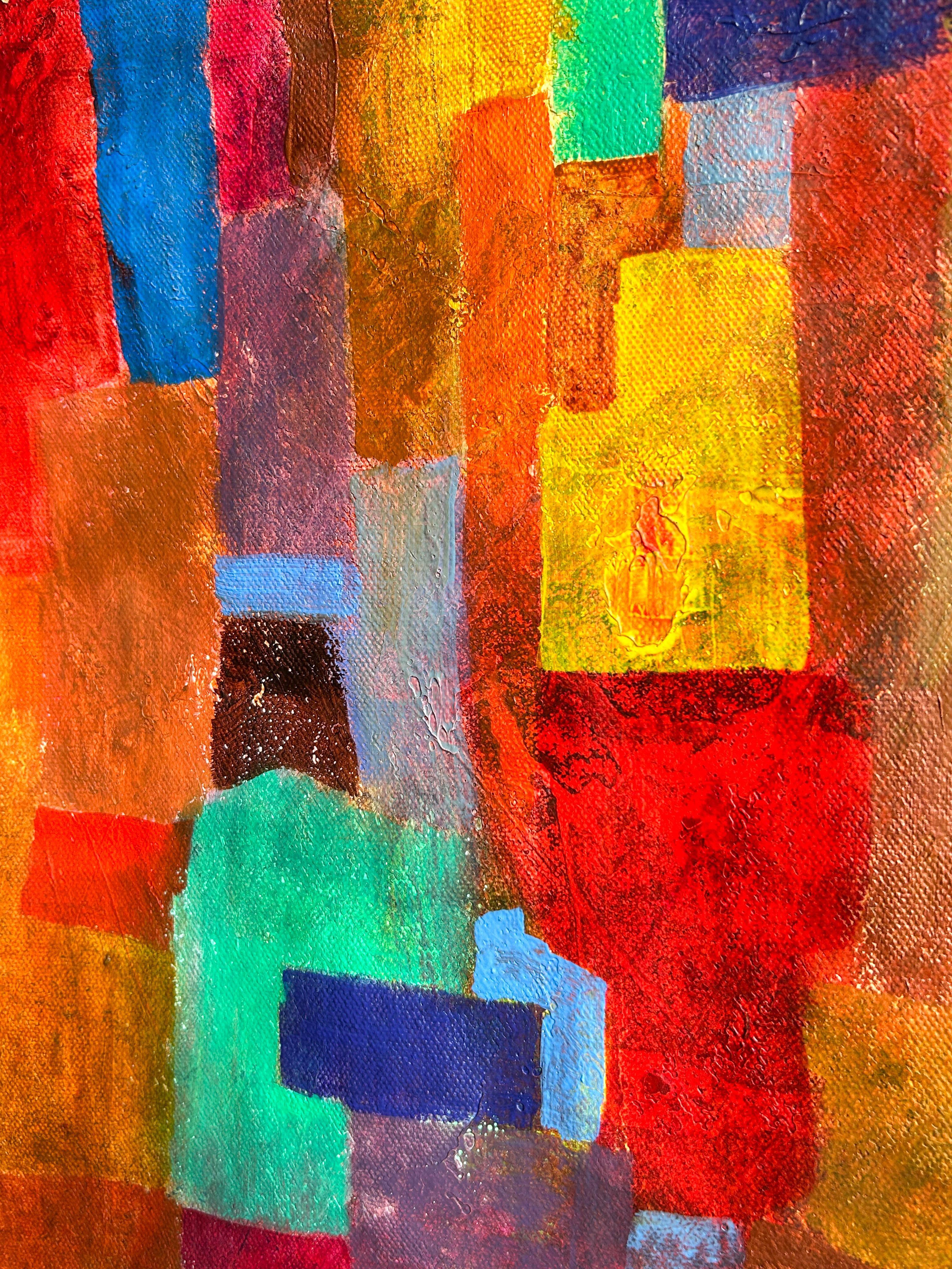 Abstract Contemporary Oil Painting On Canvas. 
