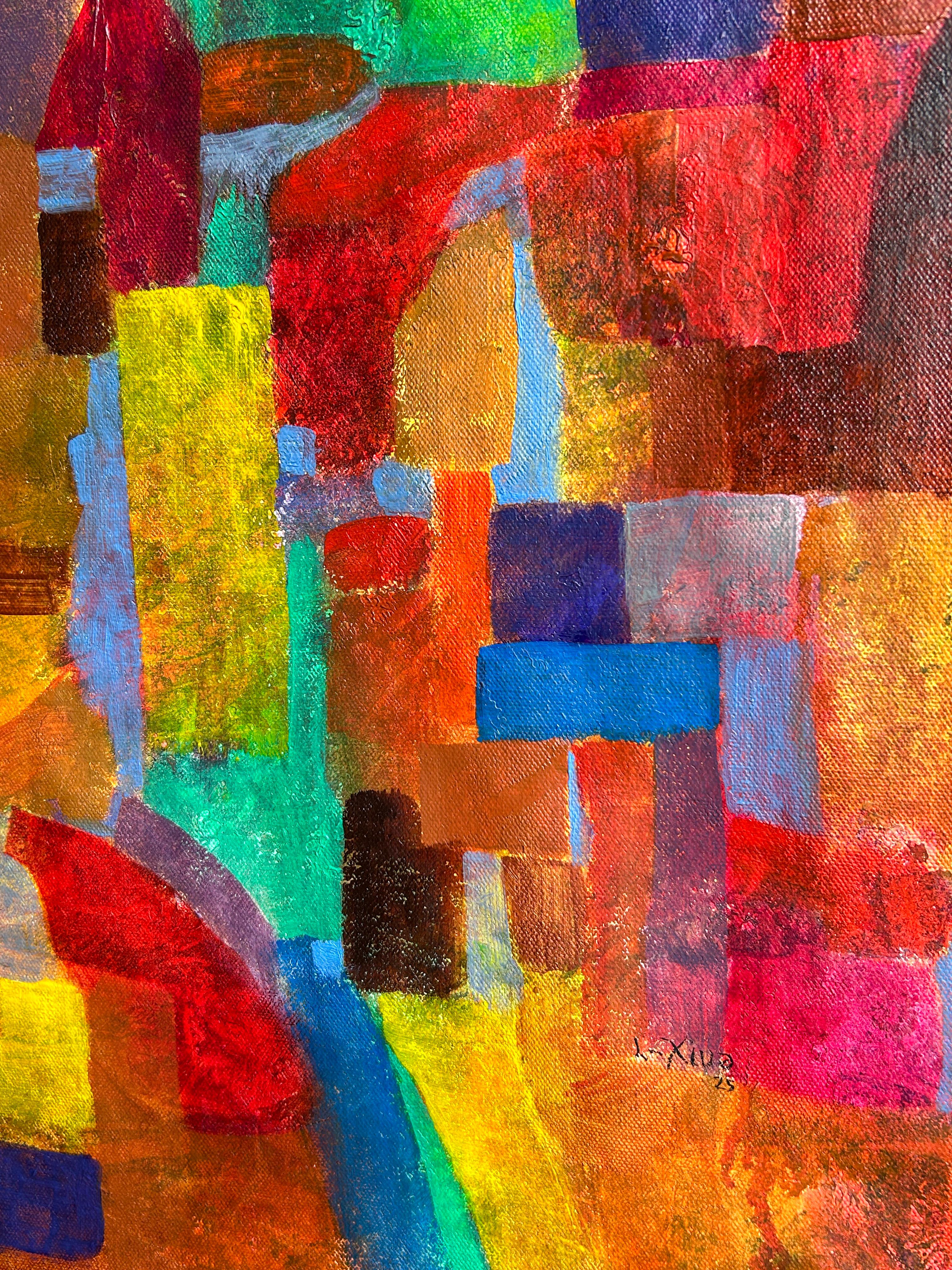 Abstract Contemporary Oil Painting On Canvas. 
