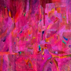 Abstract Oil Painting On Canvas ""Glow in Pink"