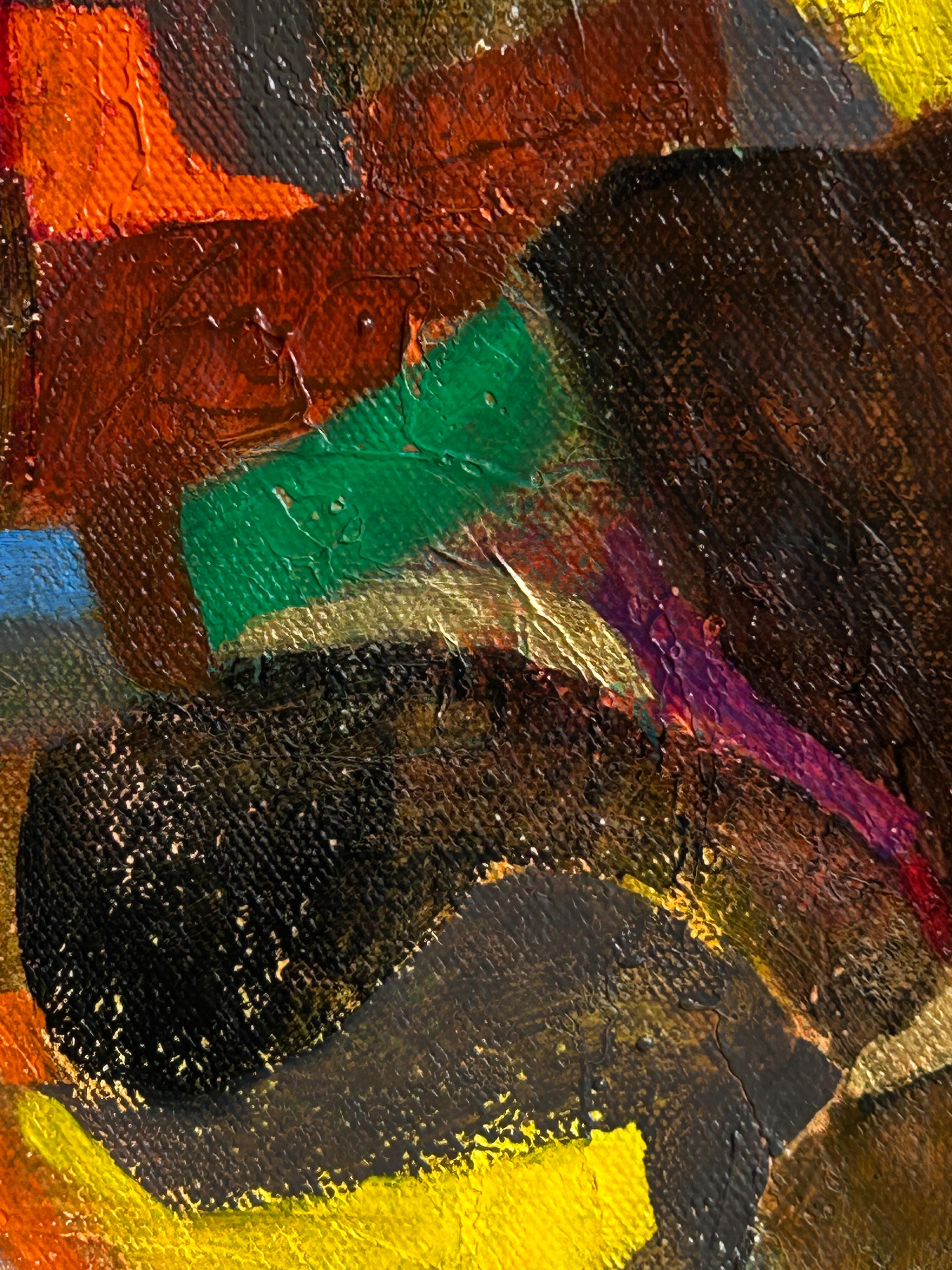 Zeitgenössische Ölmalerei, abstrakt-figurativ. „Geschichte einer Freiheit“ – Painting von Luis Alexander Rodríguez (Ie-Xiua)