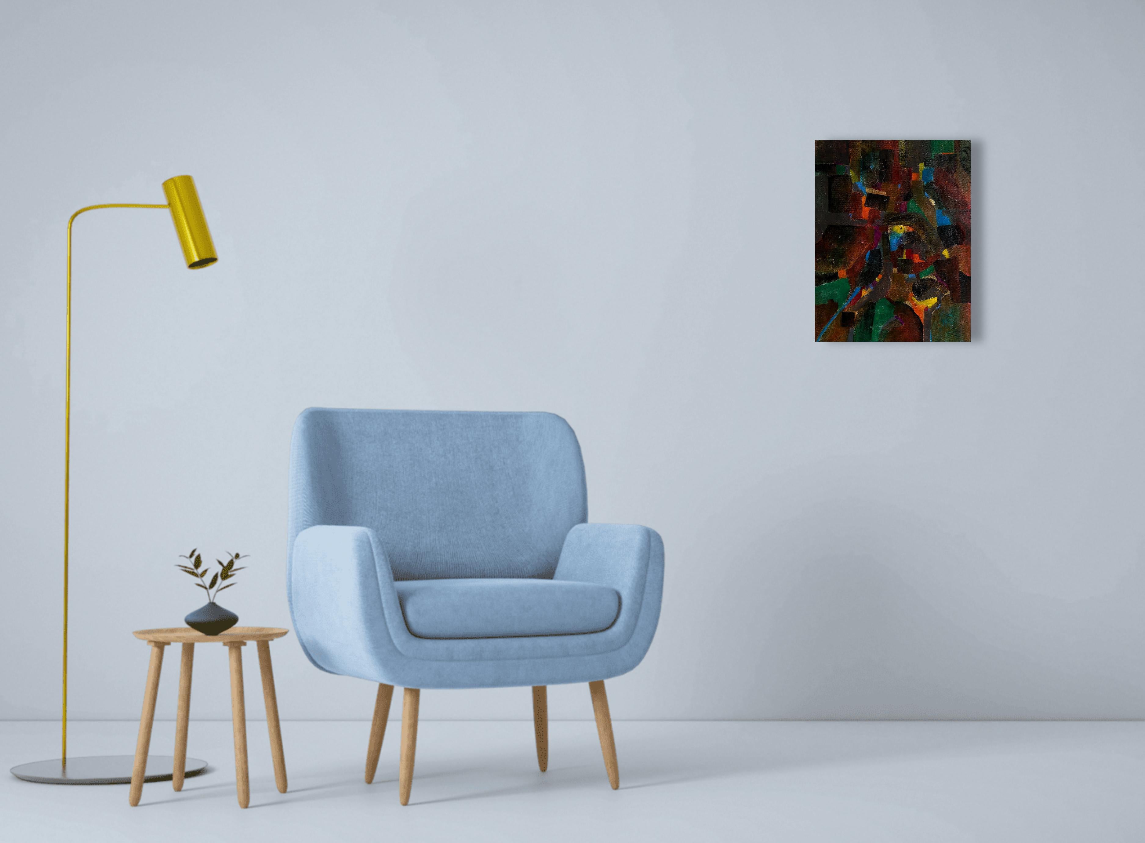 Zeitgenössische Ölmalerei, abstrakt-figurativ. „Geschichte einer Freiheit“ im Angebot 3