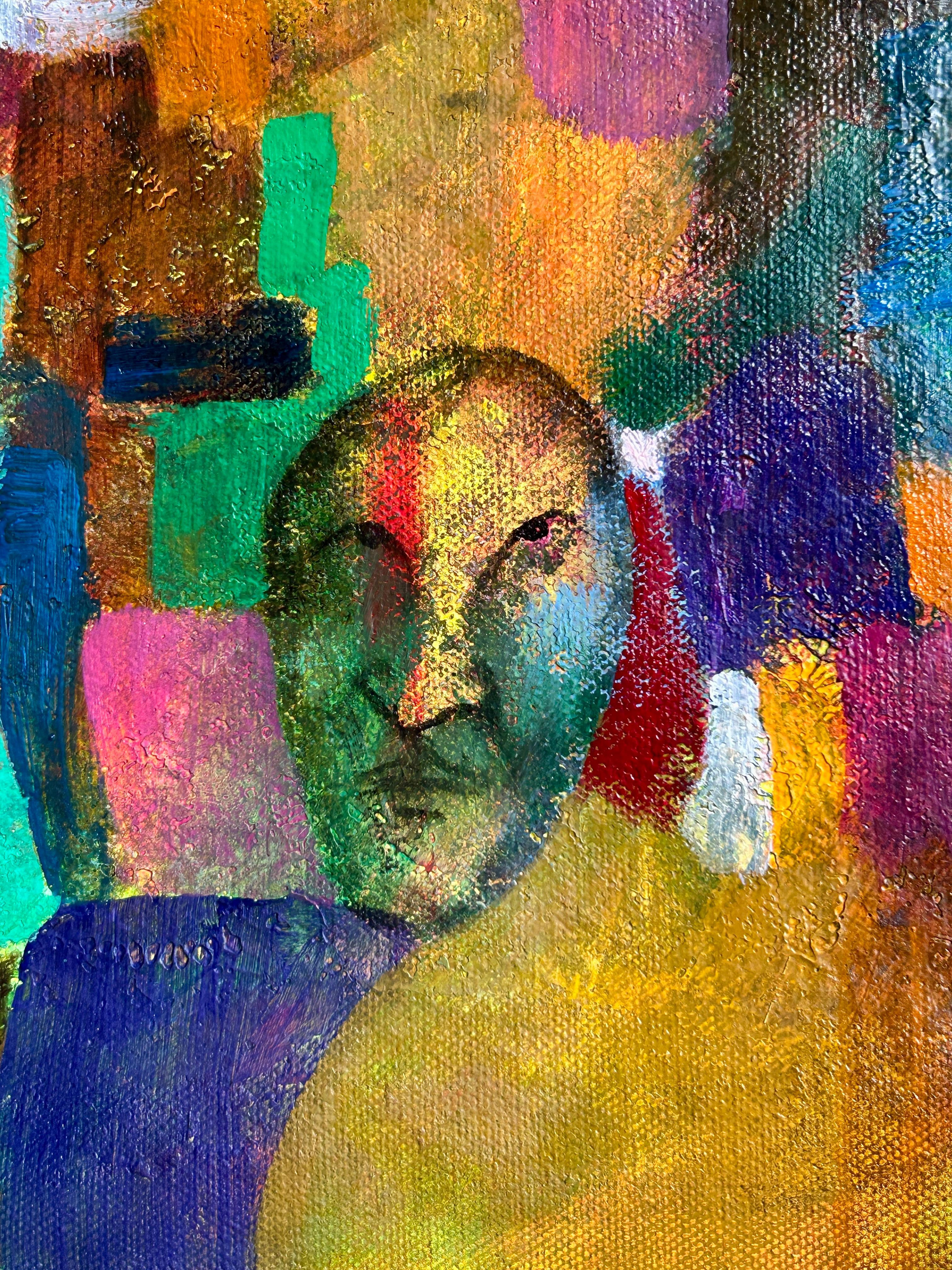 Pintura al Óleo Abstracta Sobre Lienzo 