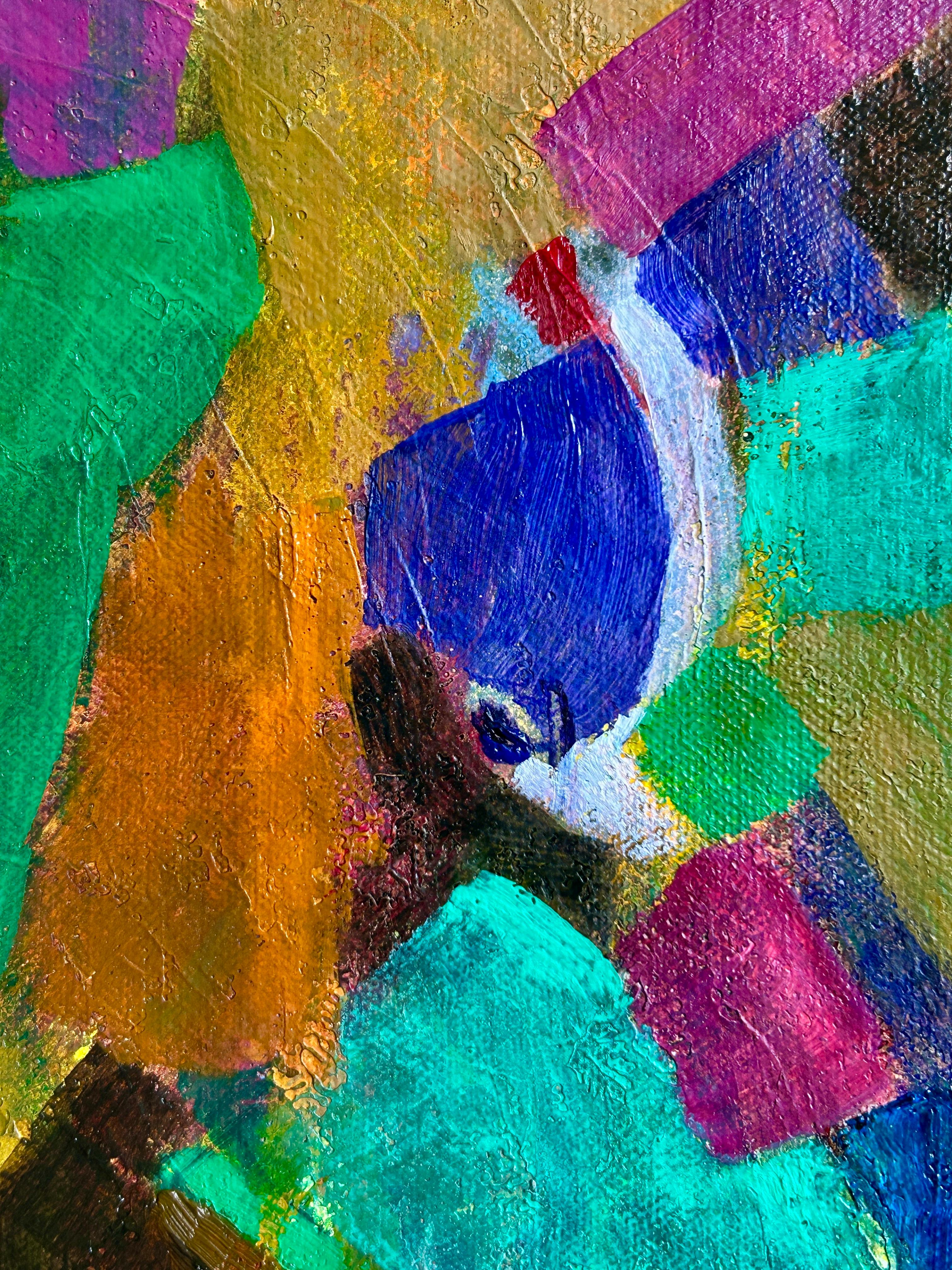 Pintura al Óleo Abstracta Sobre Lienzo 