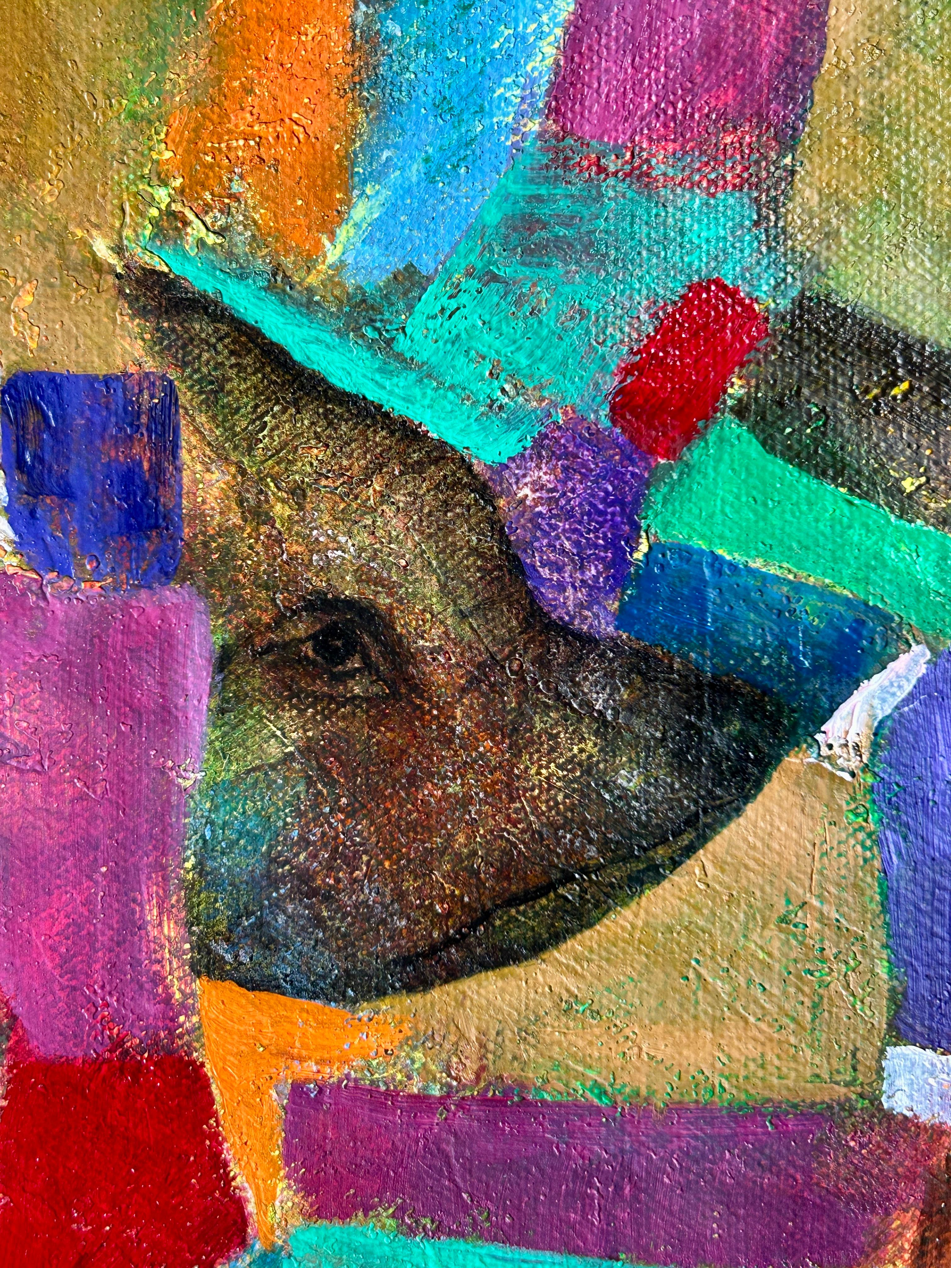 Pintura al Óleo Abstracta Sobre Lienzo 