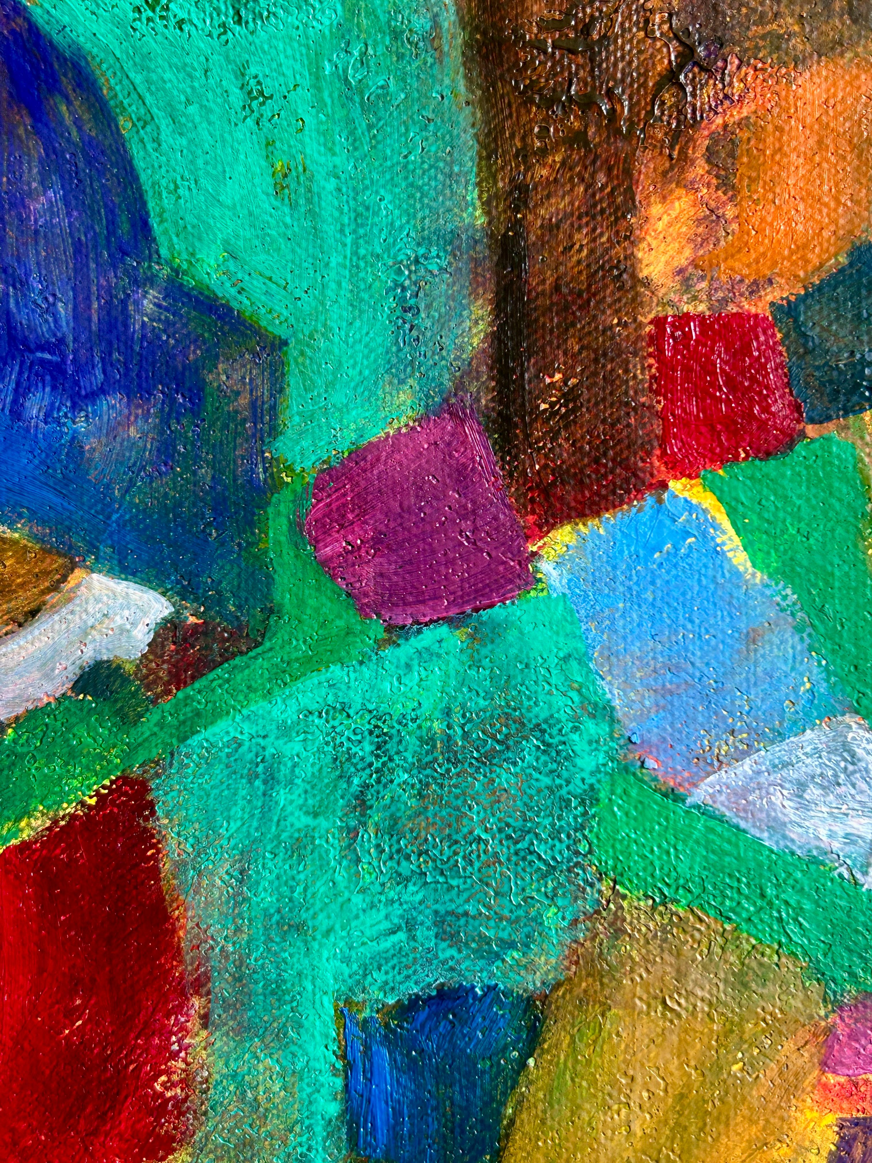 Pintura al Óleo Abstracta Sobre Lienzo 