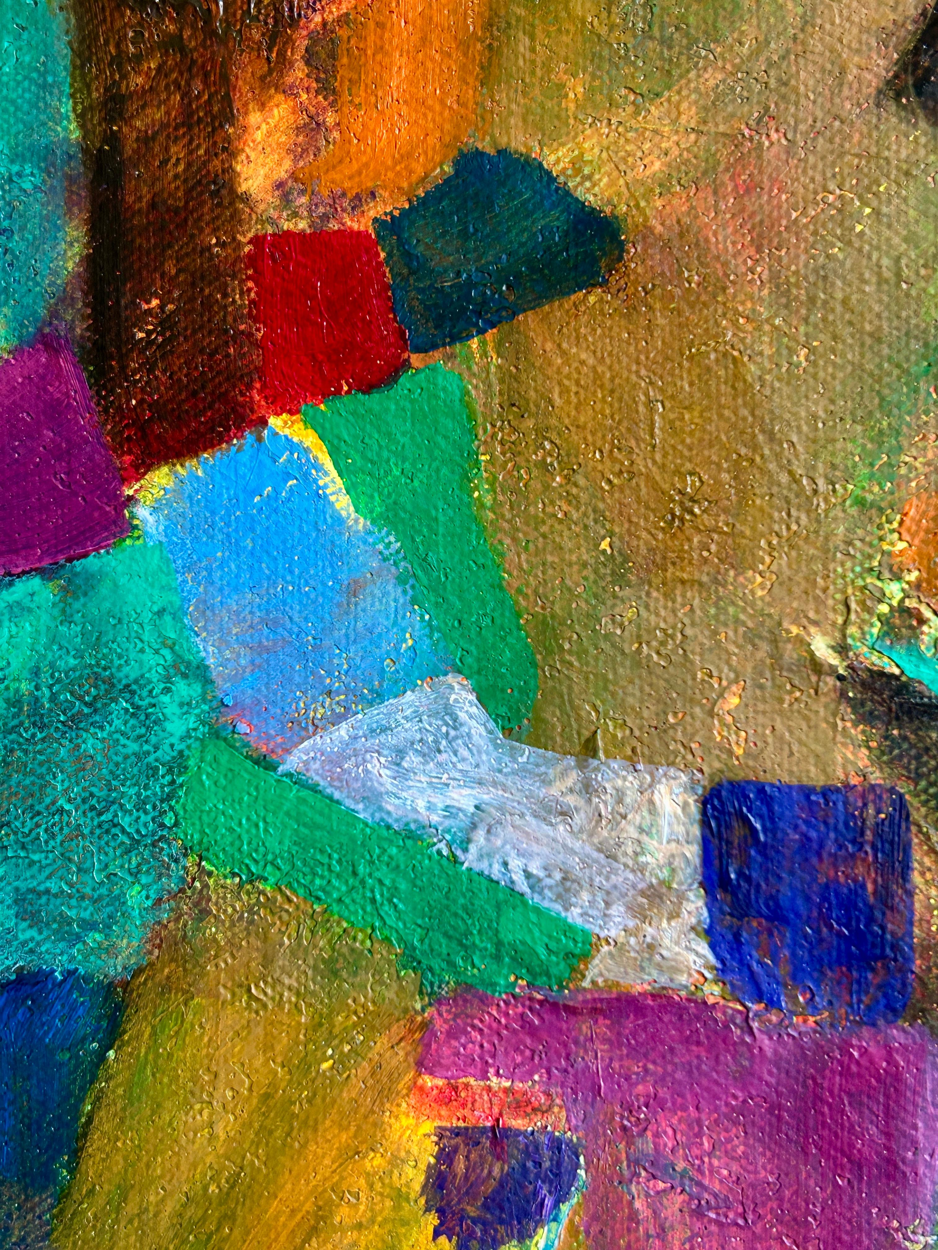 Pintura al Óleo Abstracta Sobre Lienzo 