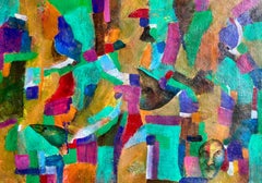 Peinture à l'huile abstraite sur toile "Réminiscence".