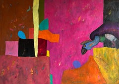 Cóndor Ölgemälde auf Leinwand, Abstrakte Landschaft, Signiert, 73x104 cm
