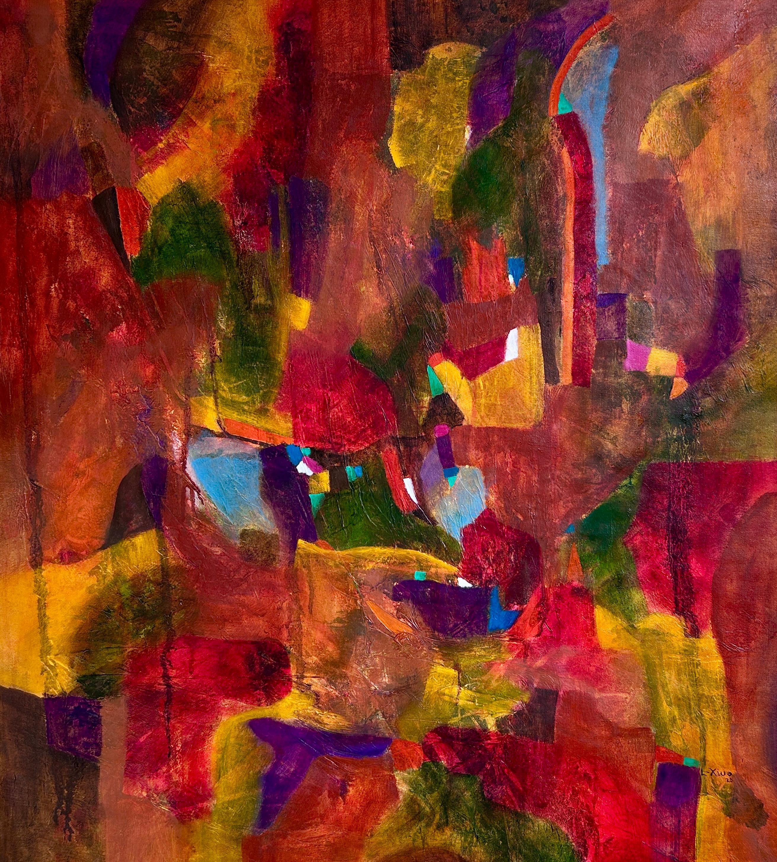 Luis Alexander Rodríguez (Ie-Xiua) Abstract Painting – Zeitgenössische Abstraktion - Öl auf Leinwand. "Studie Lila"