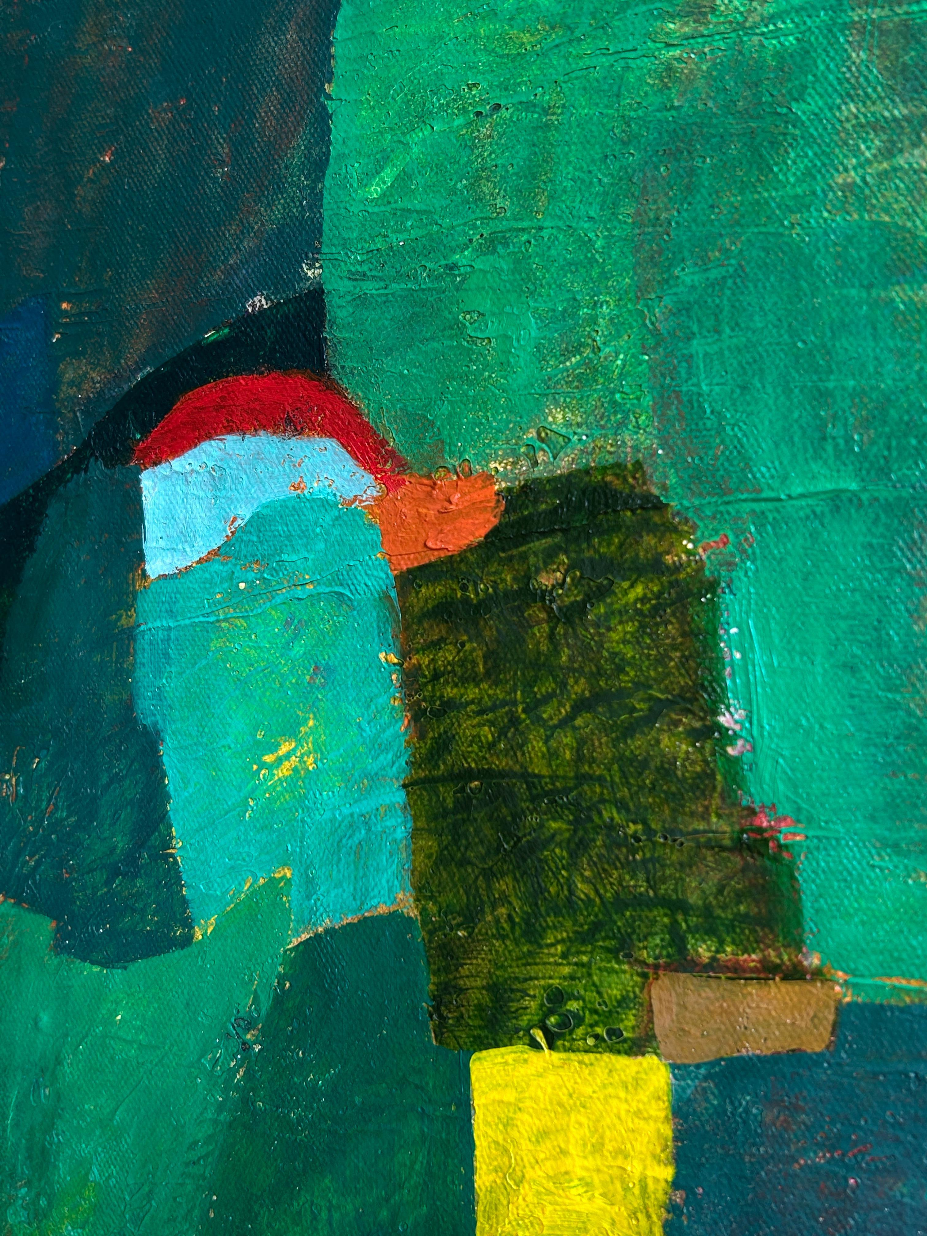 Contemporary Abstract Oil Painting On Canvas. Whispers Of The Jungle For Sale 8