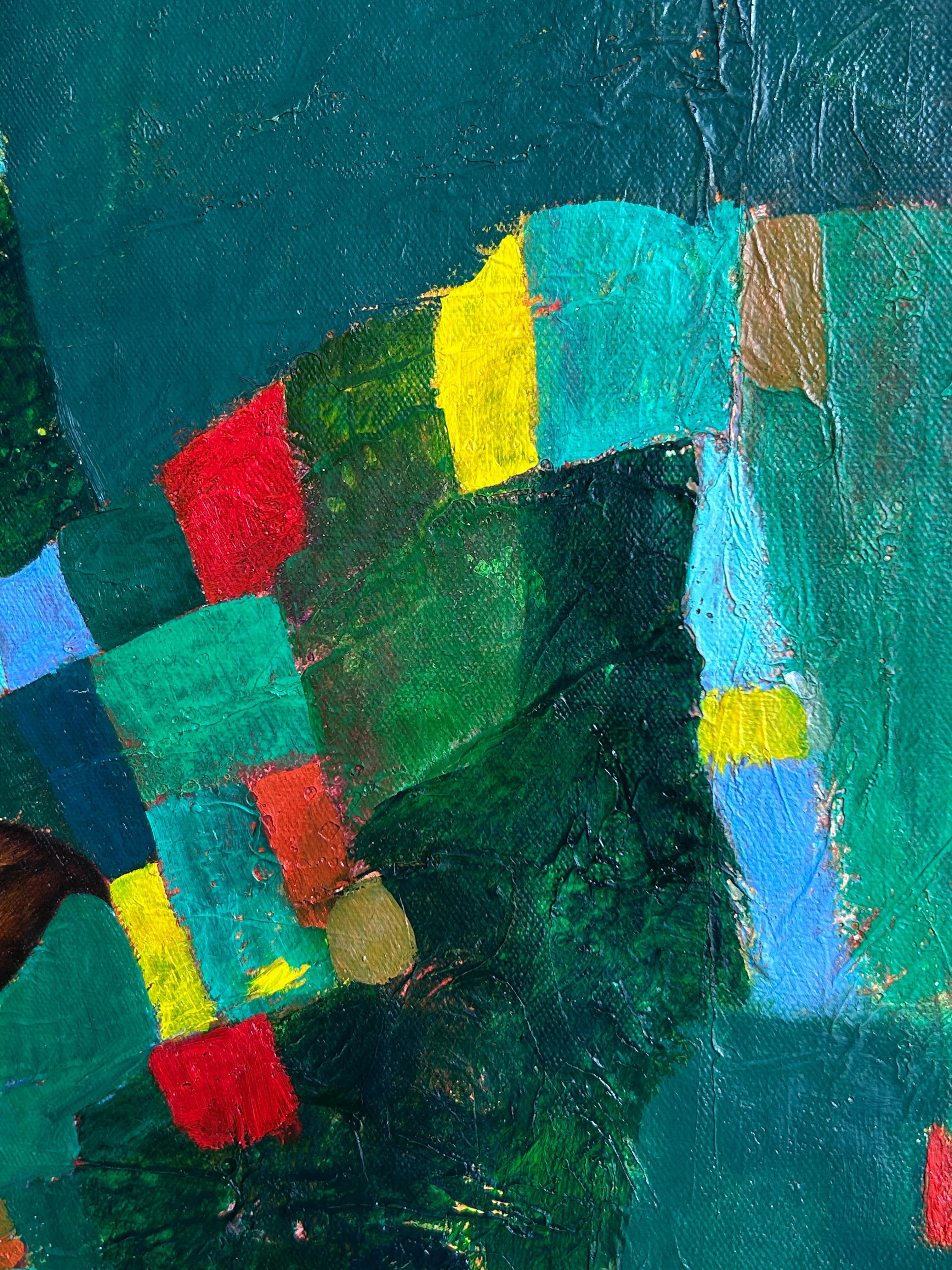 Contemporary Abstract Oil Painting On Canvas. Whispers Of The Jungle For Sale 4