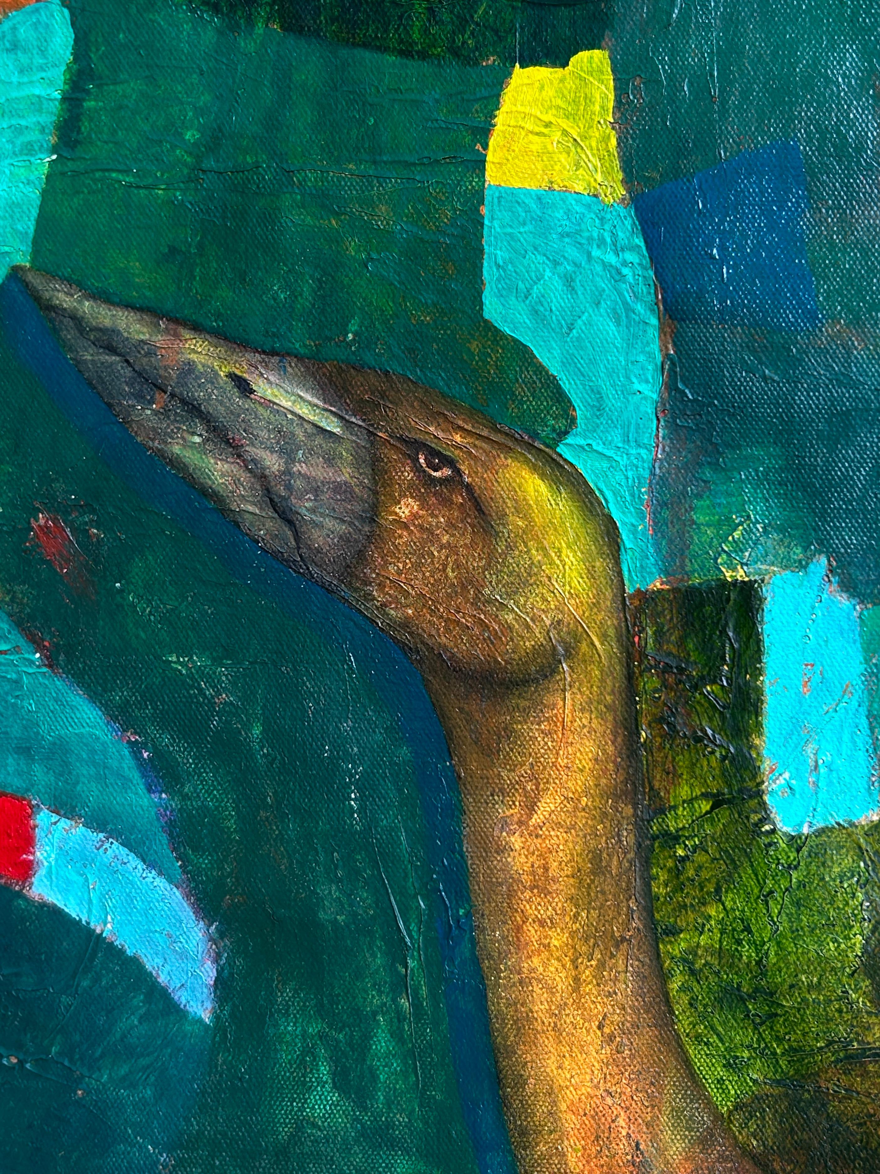 Contemporary Abstract Oil Painting On Canvas. Whispers Of The Jungle For Sale 5
