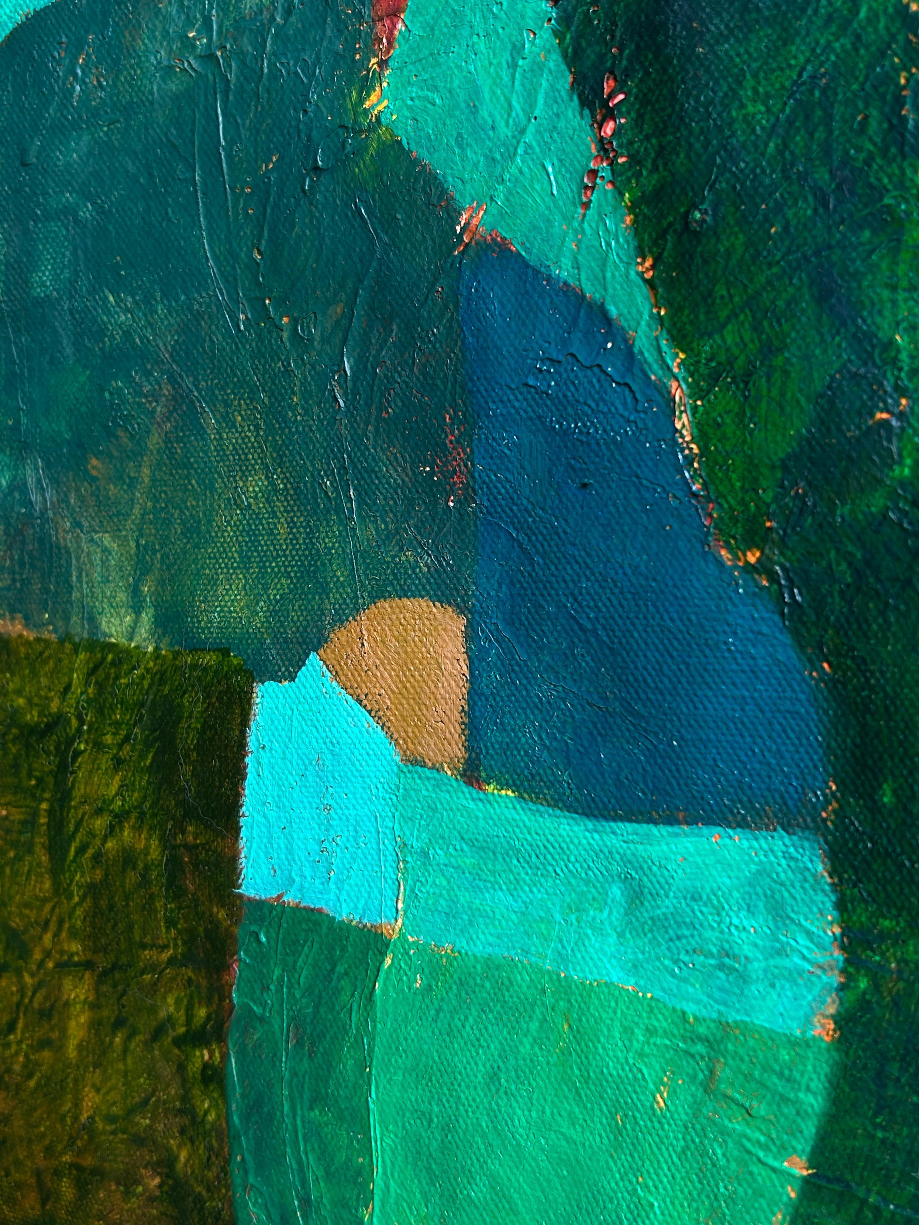 Contemporary Abstract Oil Painting On Canvas. Whispers Of The Jungle For Sale 6